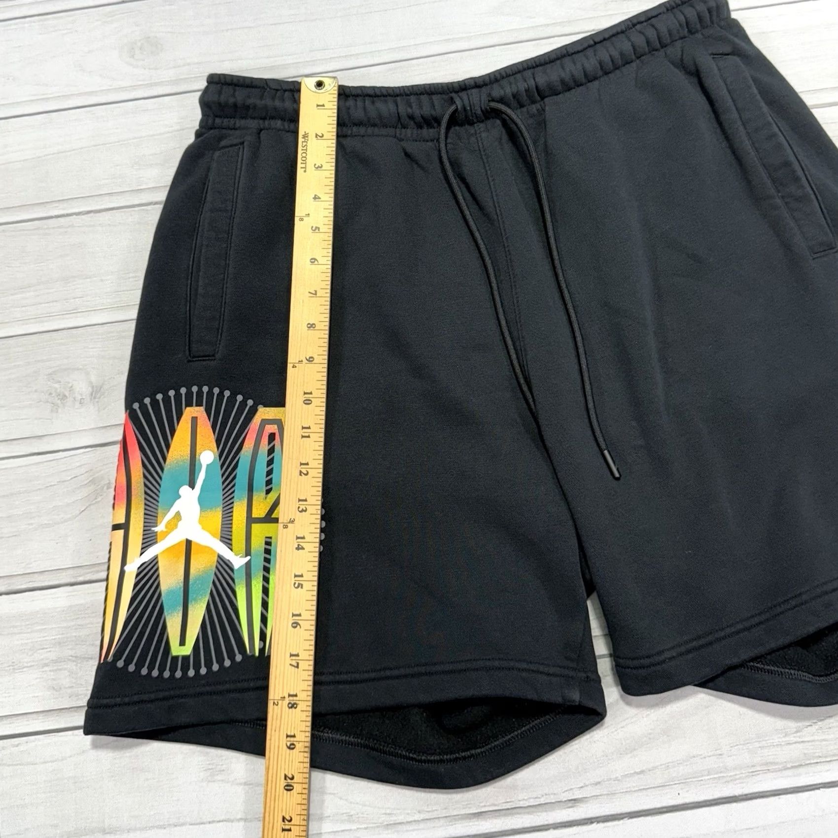 Jordan Brand Air Jordan Shorts Men XL Black Colorful Logo Basketball 6" Inseam Pockets Casual Athletic Size US 36 / EU 52 - 3 Thumbnail