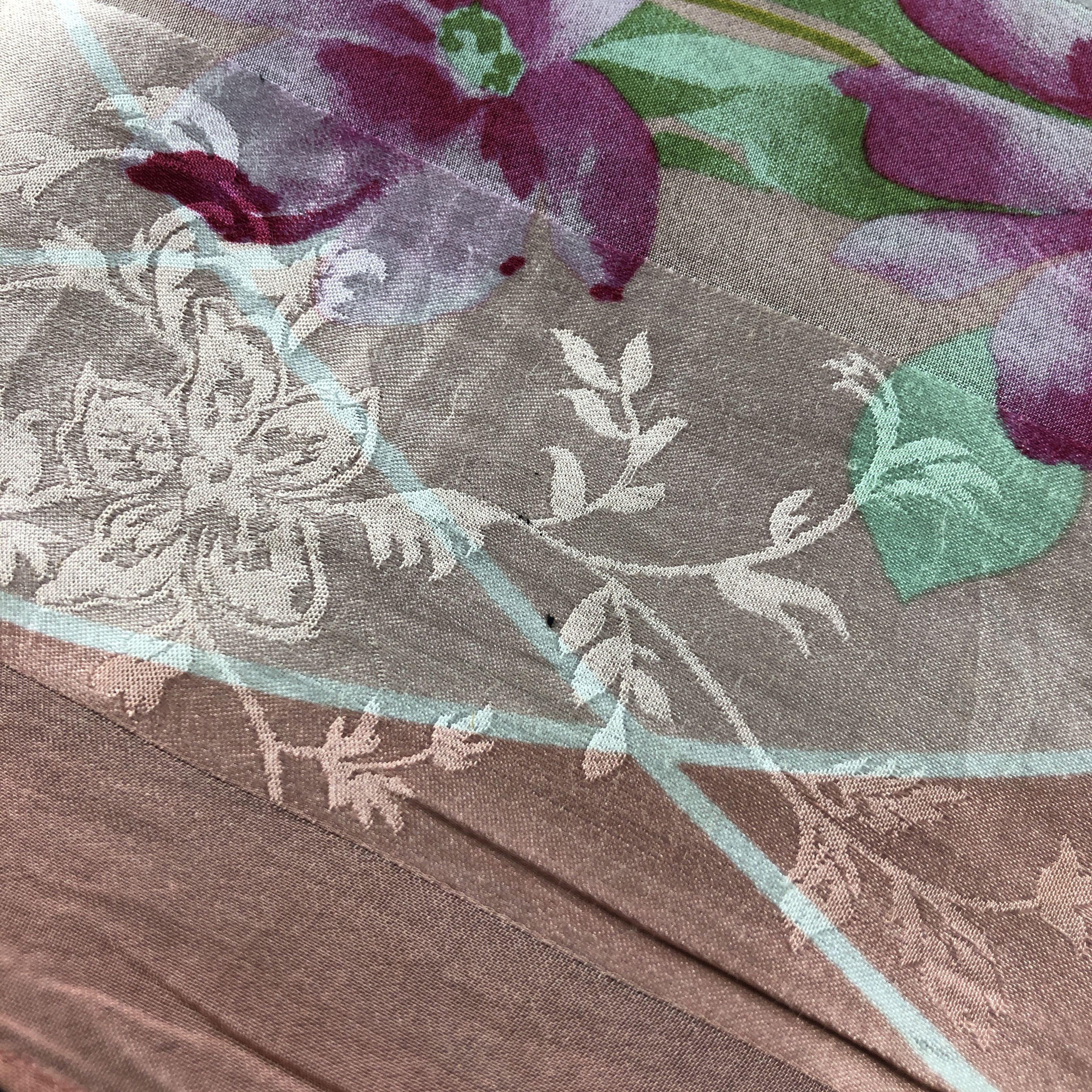 Hanae Mori Vintage Hanae Mori Floral Silk Scarf M1261 Size ONE SIZE - 5 Thumbnail