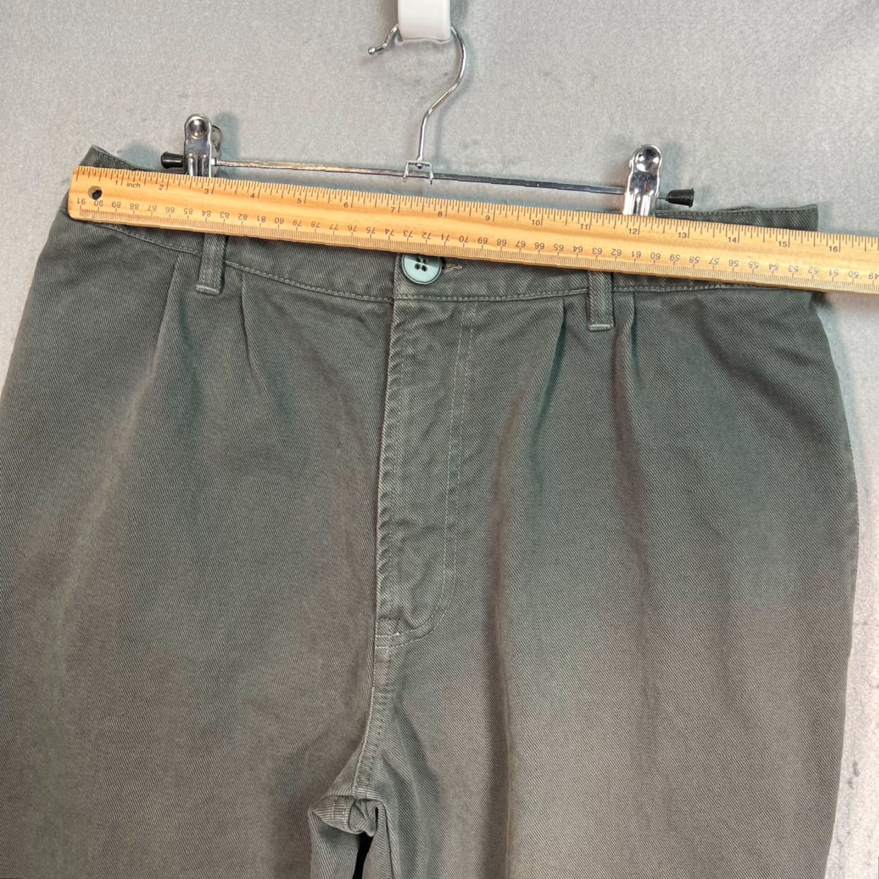 Vintage Bonne Amsterdam Mens Size 31 Gray Cotton Pleated Tapered Leg Chino Pants Size US 31 - 5 Thumbnail