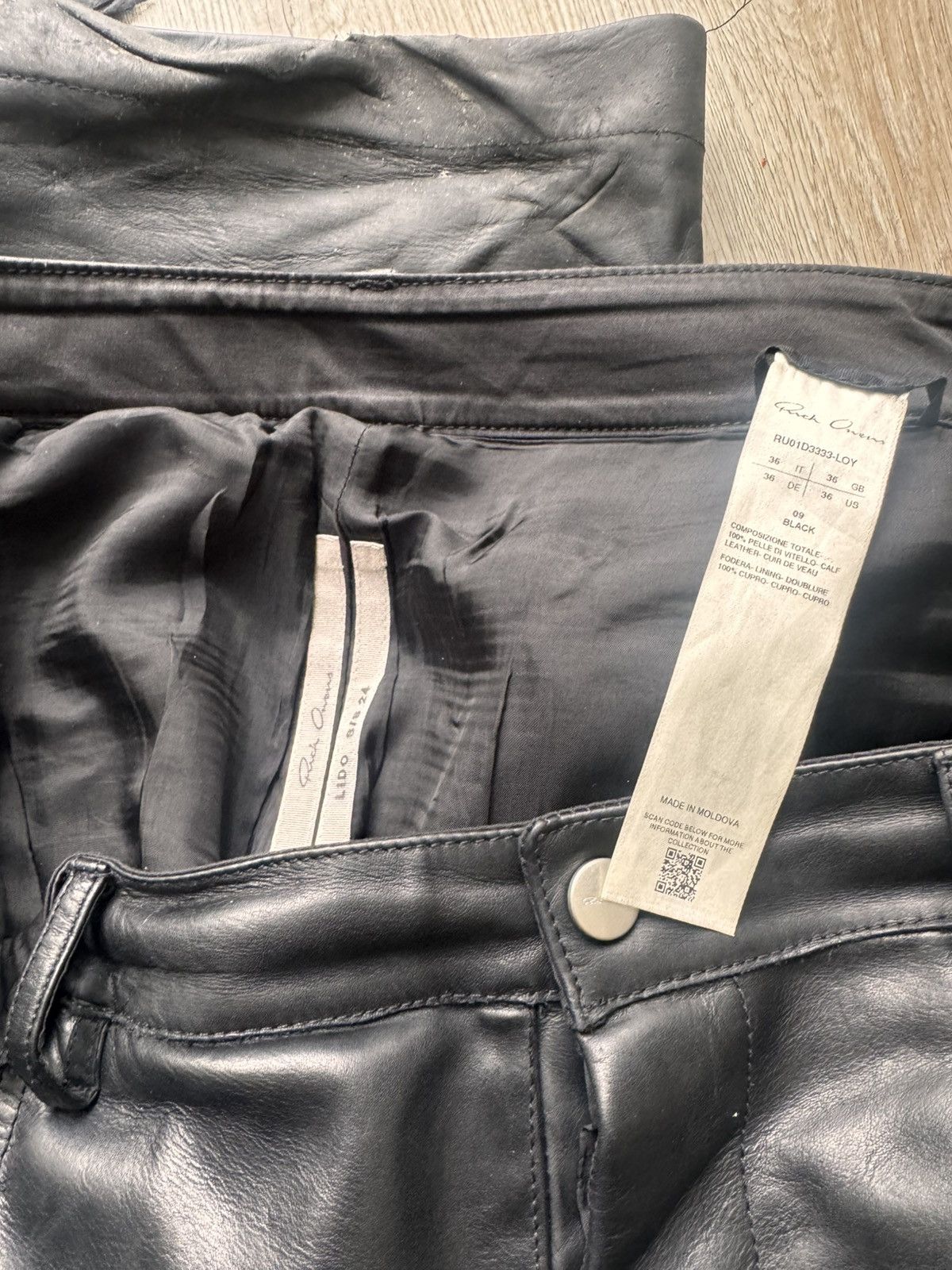 Rick Owens Rick Owens leather geth pants Size US 36 / EU 52 - 4 Thumbnail