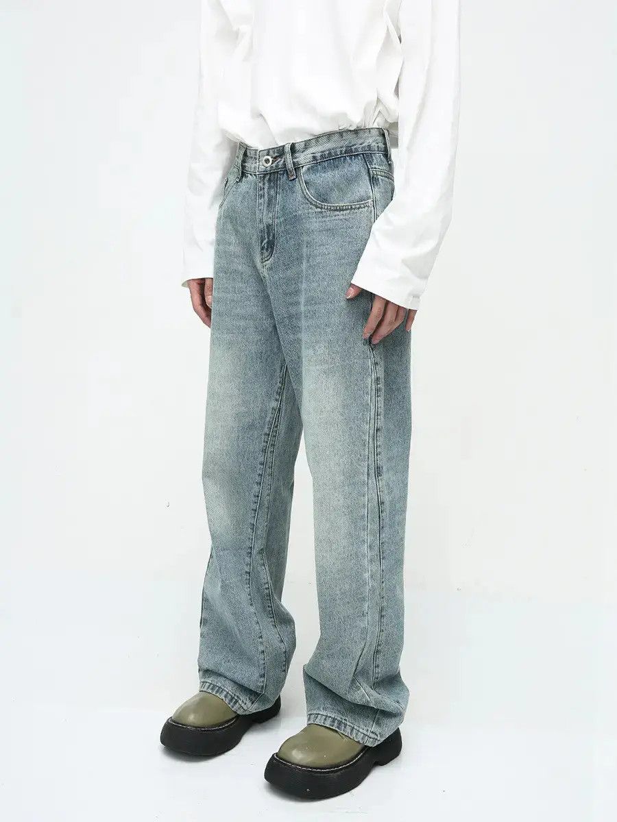 Japanese Brand Retro loose wide leg straight leg jeans Size US 32 / EU 48 - 1 Thumbnail