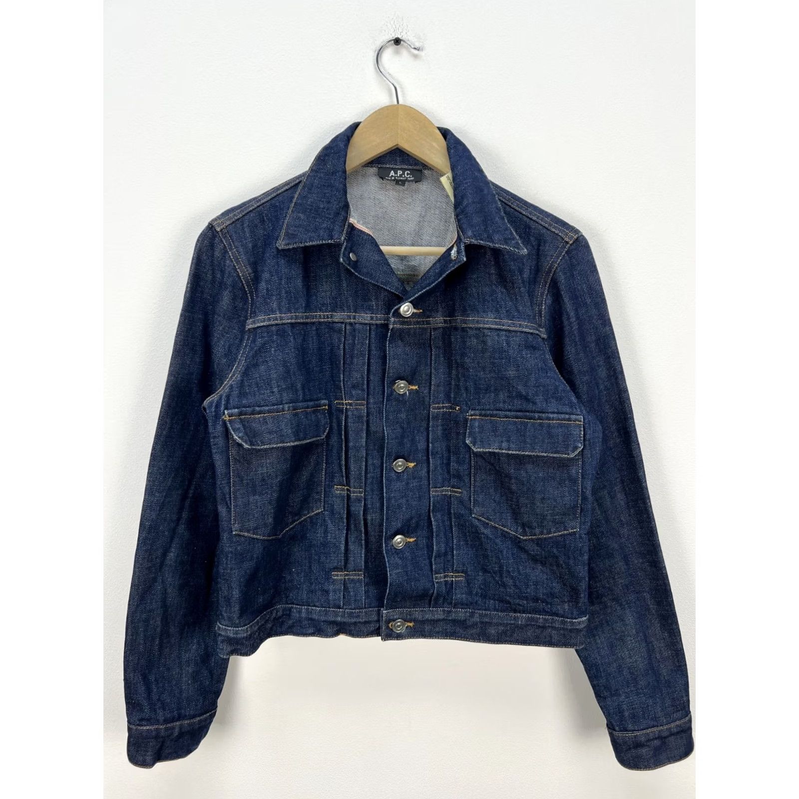A.P.C. A.P.C. Denim Jacket Cropped Women's L Indigo 90s Vintage Trucker Jeans Jacket Denim Size 36" / US 14 / IT 50 - 3 Thumbnail