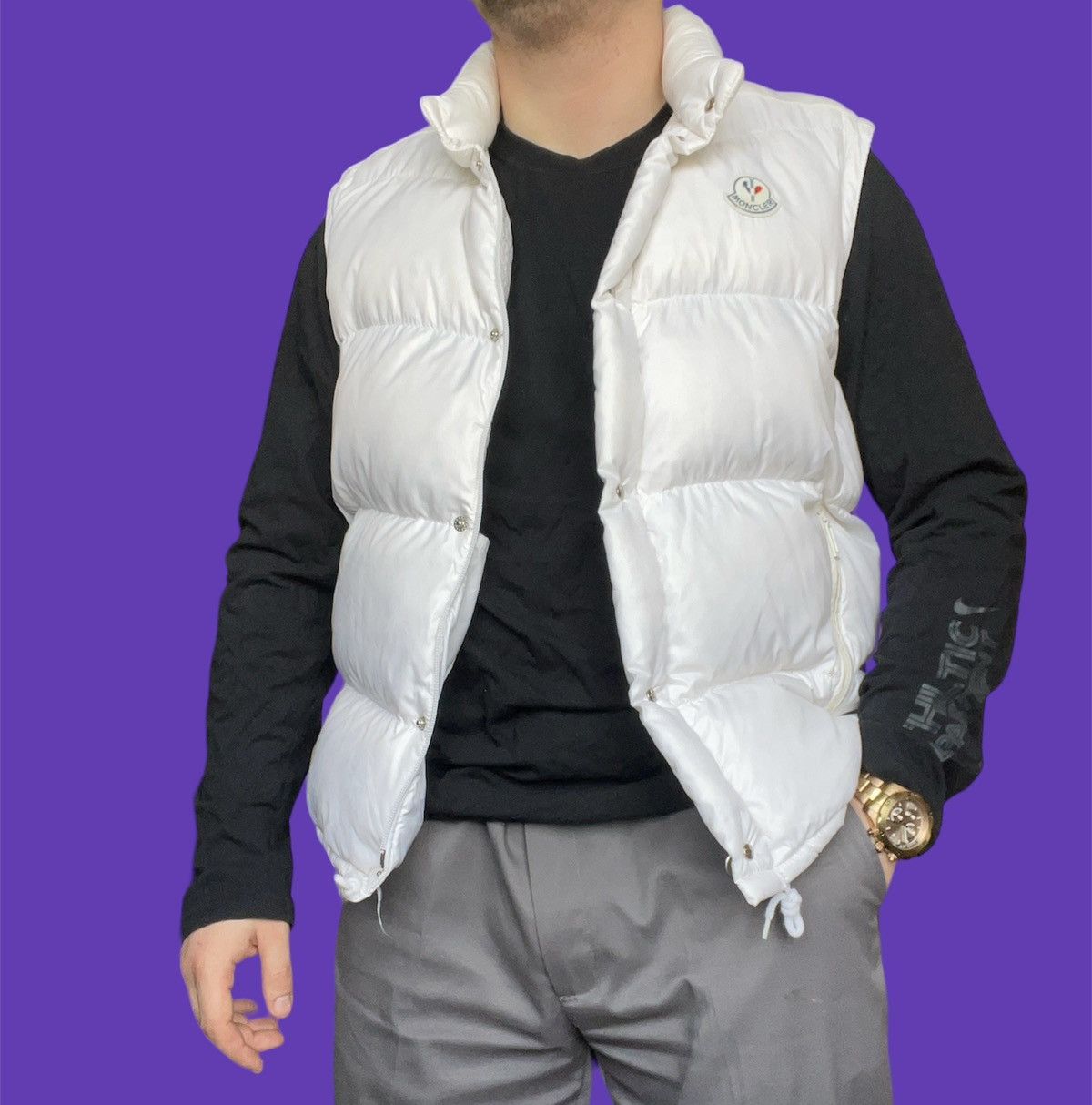 Moncler × Moncler Grenoble × Vintage 80’s 2 in 1 Moncler Grenoble Down Jacket Vest Vintage White Size US M / EU 48-50 / 2 - 14 Thumbnail