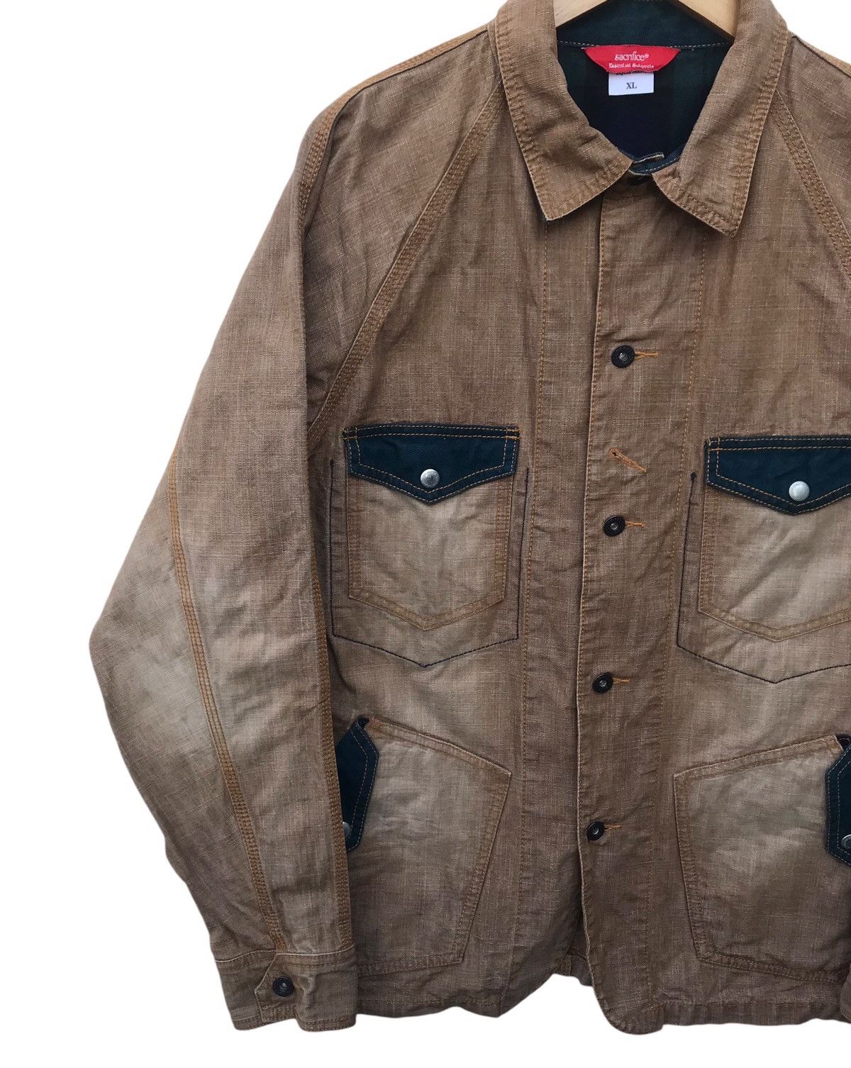Japanese Brand Sacrifice Essential Subjects Multipocket Denim Works Jacket Size US L / EU 52-54 / 3 - 4 Thumbnail