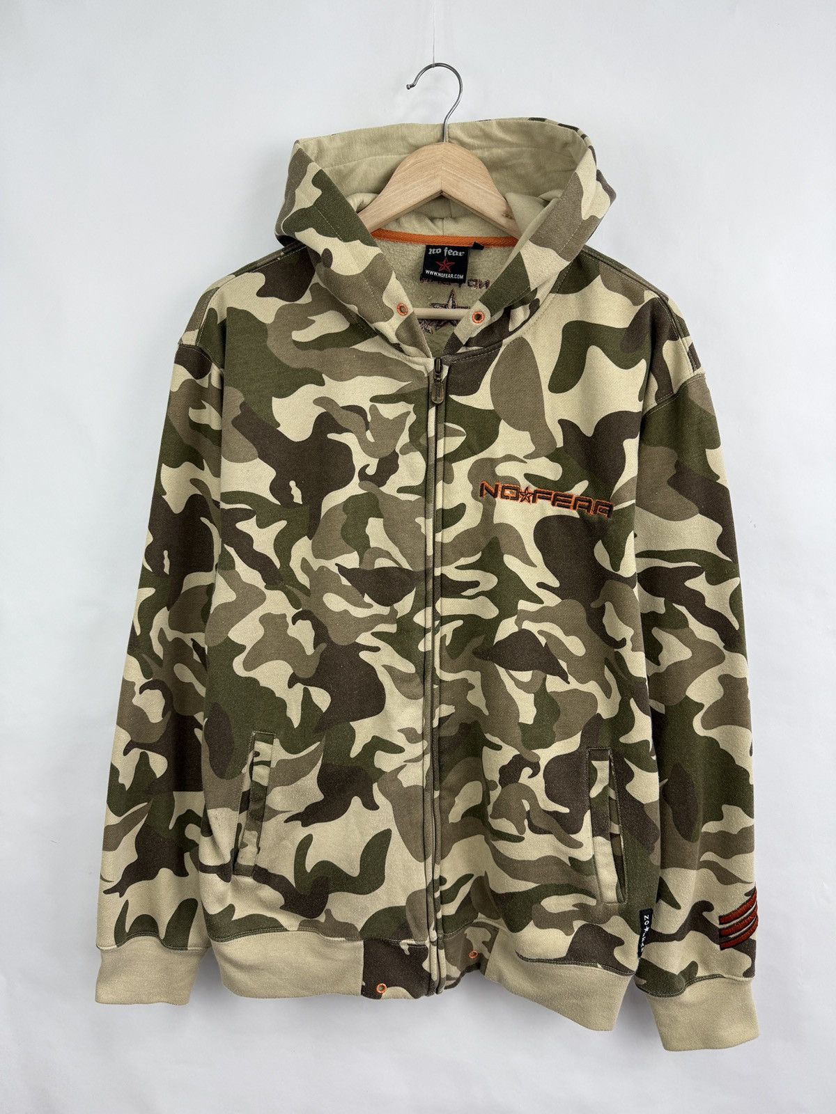 No Fear 🇺🇸 Vintage Y2K No Fear Camouflage Zip Hoodie Military Retro Size US XL / EU 56 / 4 - 3 Thumbnail