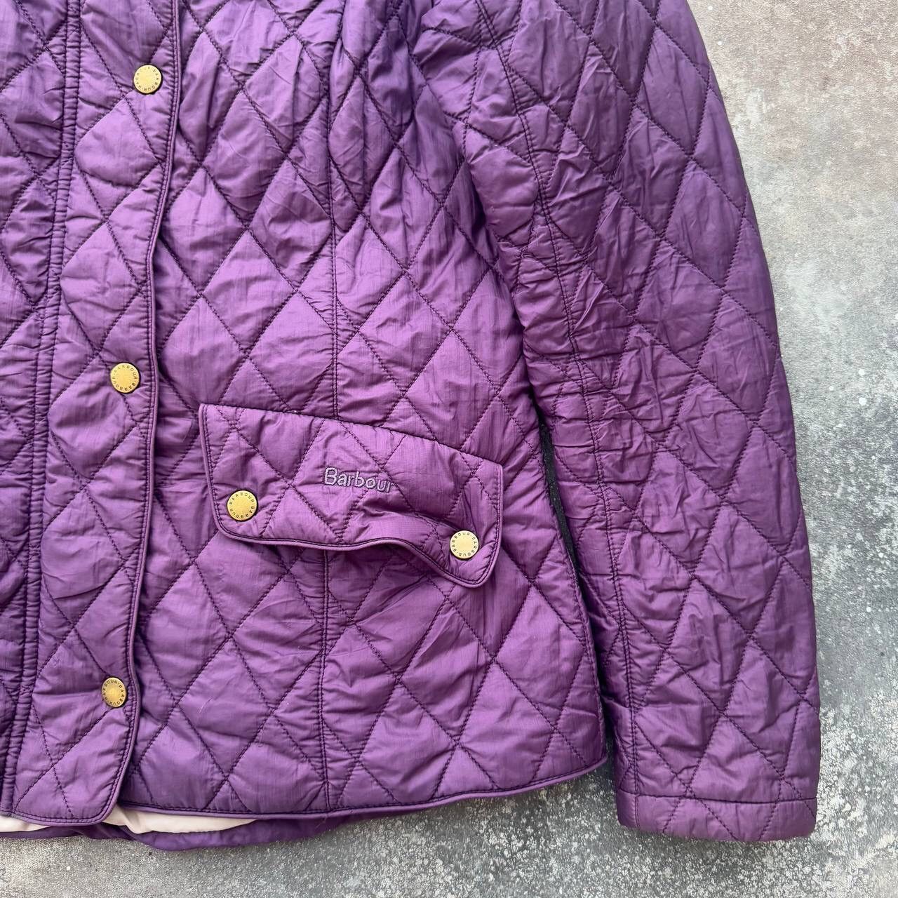 Barbour × Vintage Barbour Flyweight Cavalry Vintage Purple Quilted Jacket Size L / US 10 / IT 46 - 8 Thumbnail