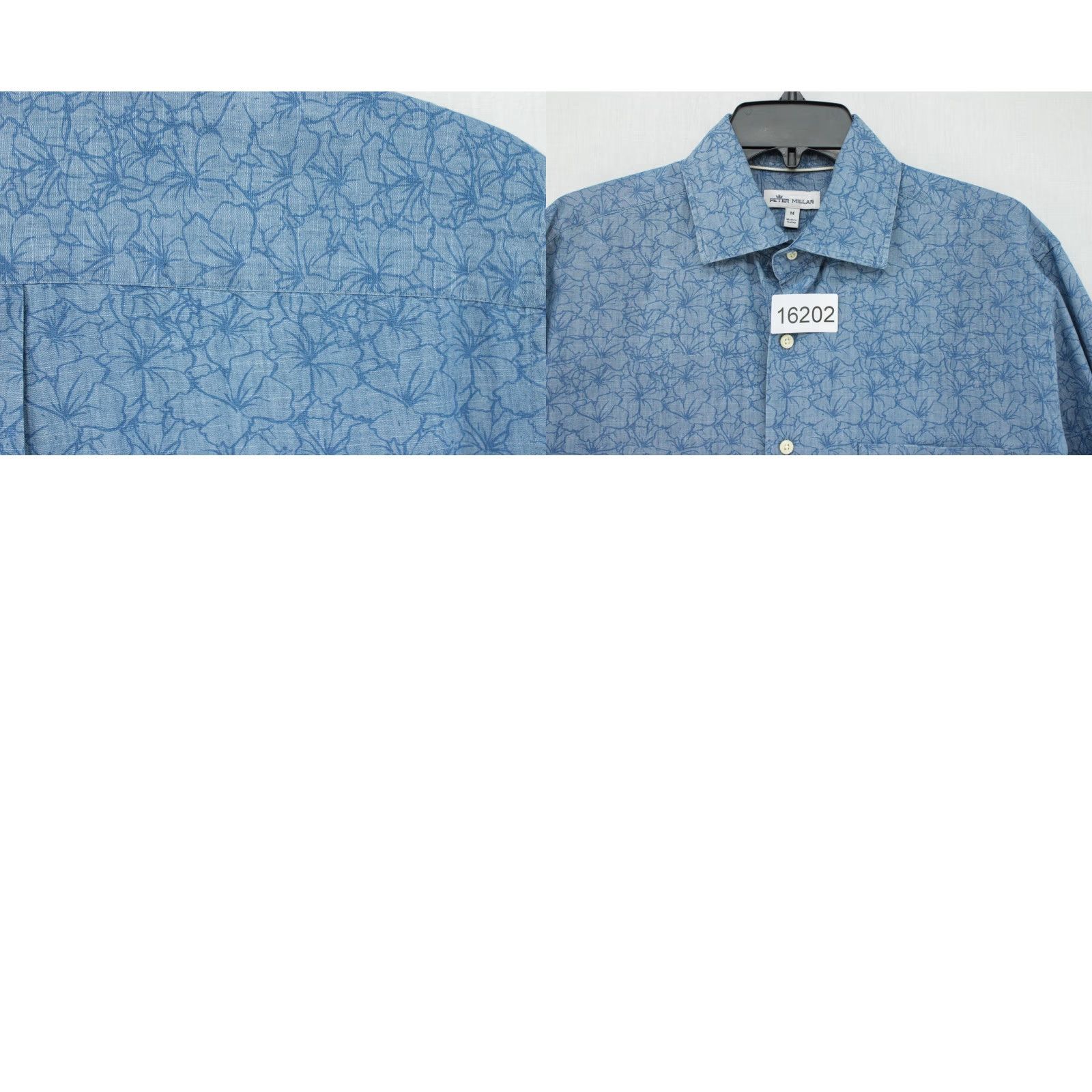 Peter Millar Peter Millar Shirt Men's Medium Blue Floral Long Sleeve Hawiian Vacation Luau Size US M / EU 48-50 / 2 - 8 Thumbnail