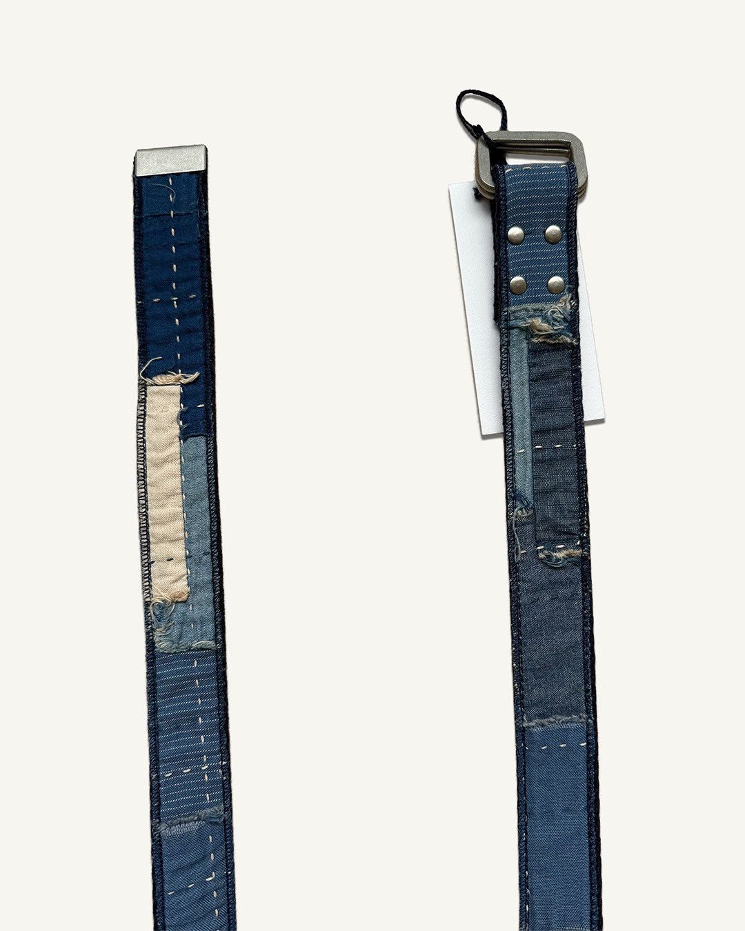 KUON KUON Upcycled Boro Type02 Double Ring Belt, Navy Size ONE SIZE - 2 Thumbnail