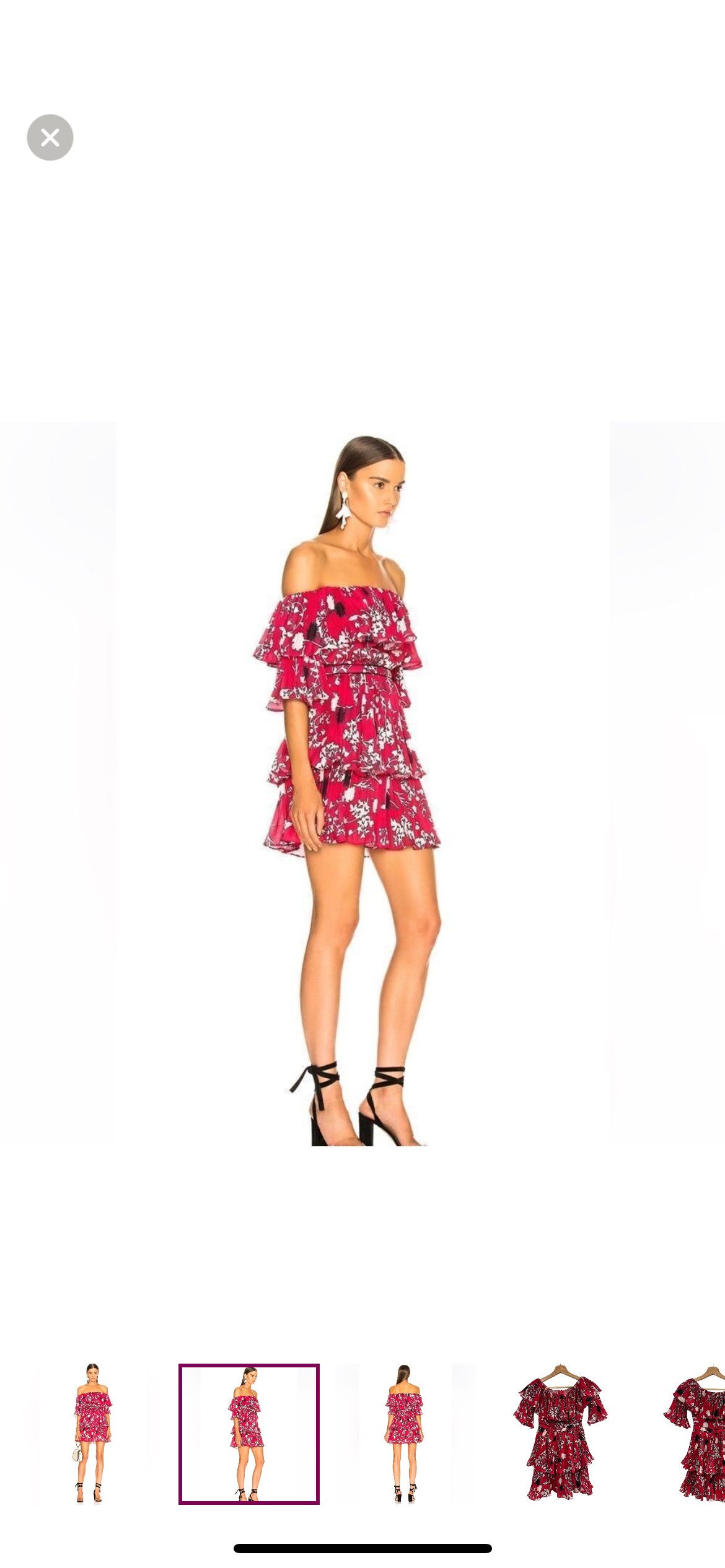 Self-Portrait Off shoulder pleated floral pattern mini dress Size XS / US 0-2 / IT 36-38 - 2 Thumbnail