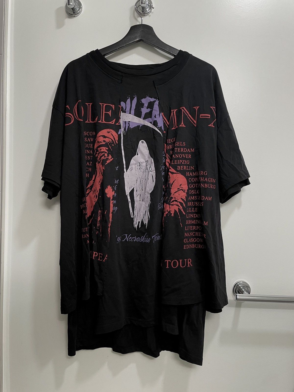 image of Raf Simons Doubled Layer T-Shirt Solemn Black, Men's (Size Large)