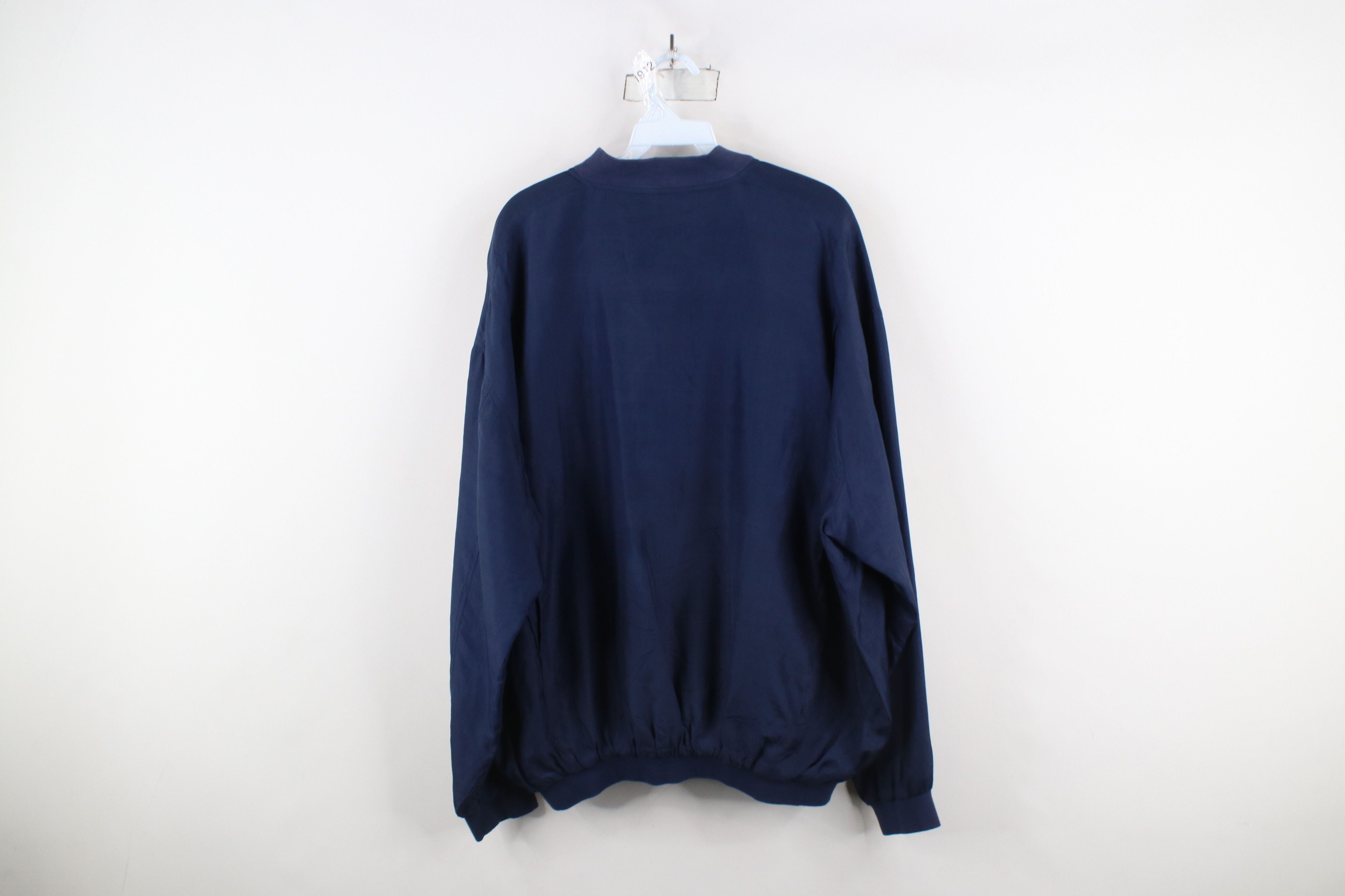 Vintage Vintage 90s Streetwear Silk Full Zip Bomber Jacket Navy Blue Size US L / EU 52-54 / 3 - 13 Thumbnail