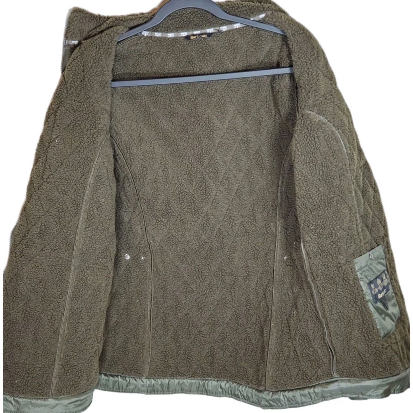 Barbour Barbour Filey Diamond Quilted Jacket Fleece Lining Olive Green Women's US 12 Size XL / US 12-14 / IT 48-50 - 4 Thumbnail