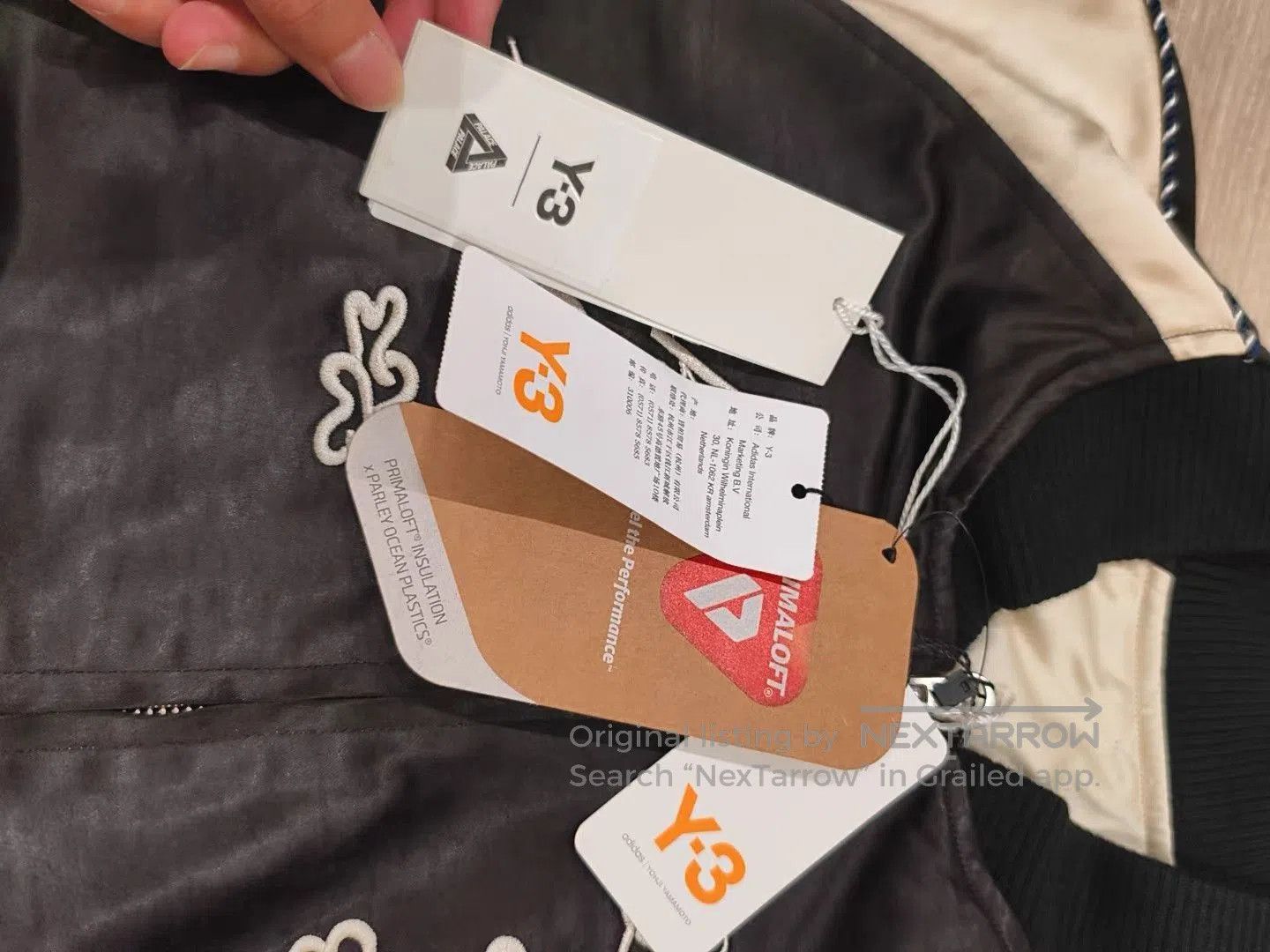 Y-3 Black Embroidered Bomber Jacket with Contrast Sleeves. Size US S / EU 44-46 / 1 - 5 Thumbnail