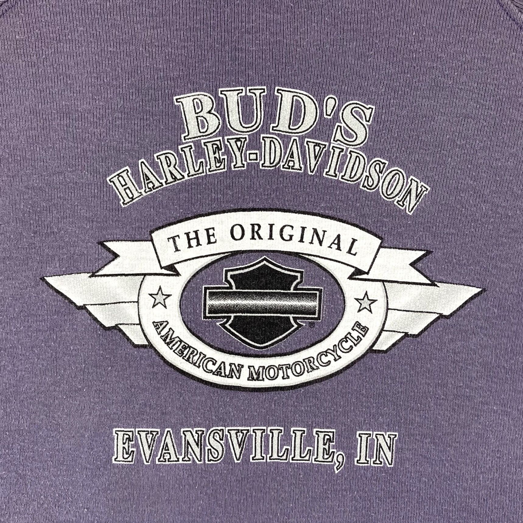 Harley Davidson VINTAGE Harley-Davidson T Shirt Women Purple Glitter 90s Y2K Biker Grunge Logo Crew Neck Short Sleeve Large Size L / US 10 / IT 46 - 4 Thumbnail