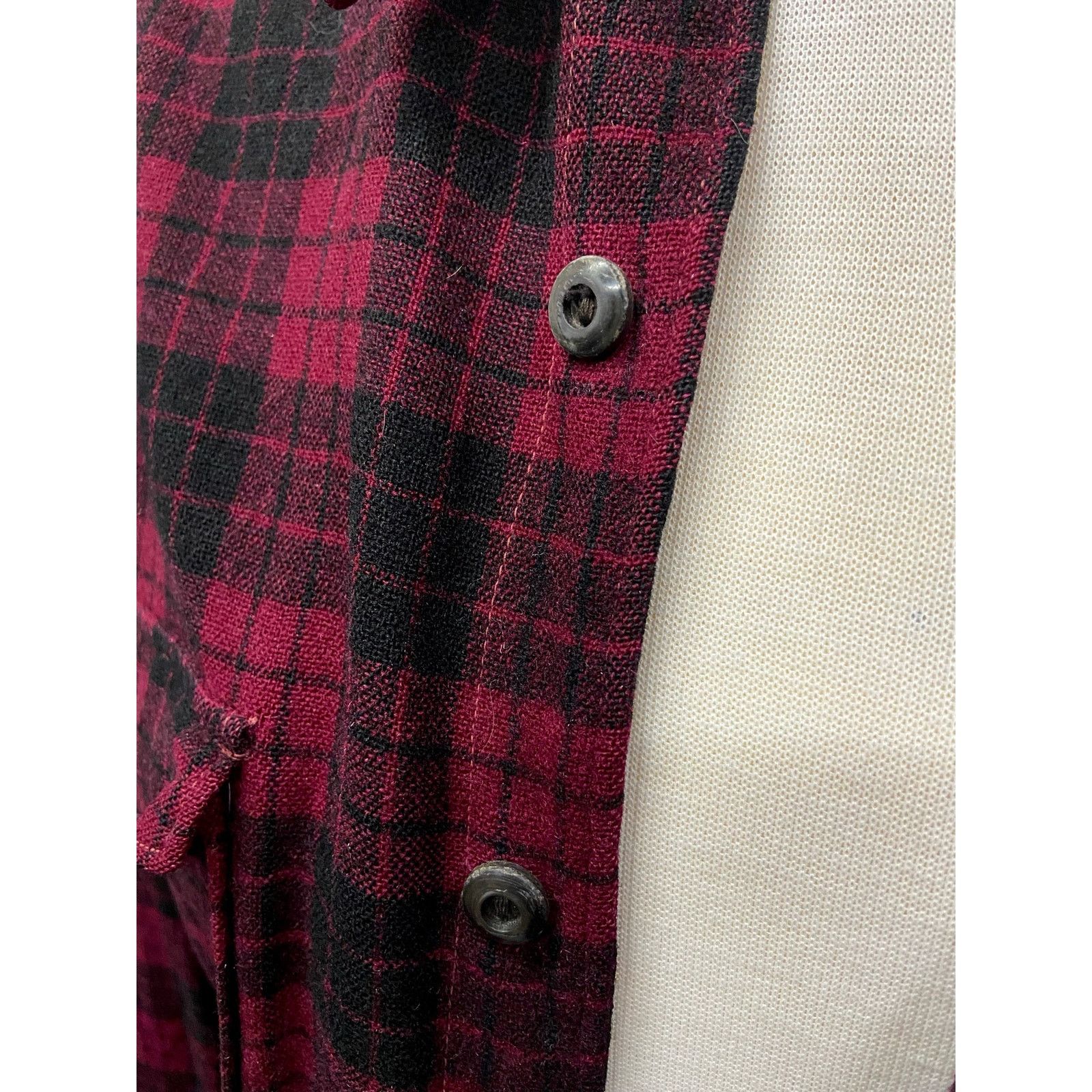 Vintage 30s 40s Vintage Pendleton Red Black Plaid Flannel Work Shirt Size US M / EU 48-50 / 2 - 7 Thumbnail