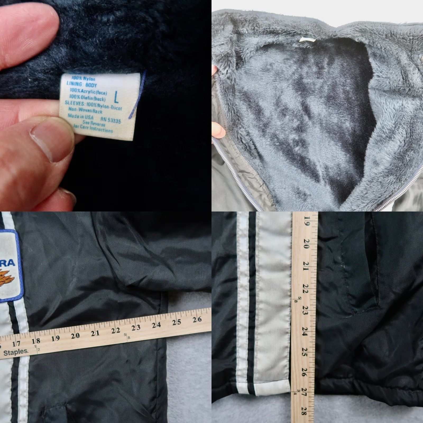 Ford VINTAGE Ford Cobra Racing Jacket L Large Black Nylon Faux Fur Lined USA Made Bomber Jacket Men Size US L / EU 52-54 / 3 - 9 Thumbnail