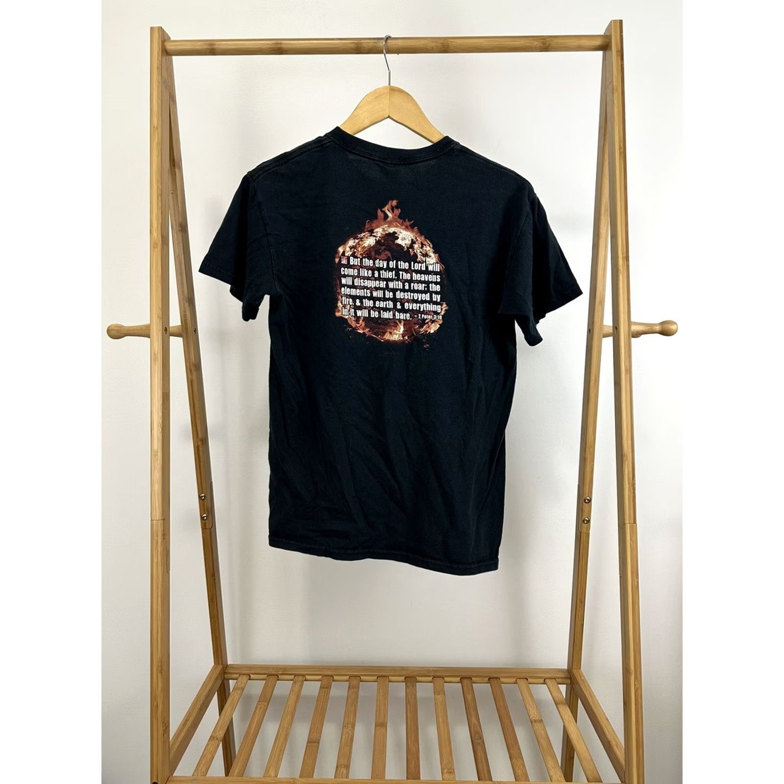 Gildan VTG Global Warming Jesus Christian Don't Be Here When Things Heat Up T-Shirt S Shirt Mens Black 90s Jesus Christian VTG Gildan Size US S / EU 44-46 / 1 - 2 Thumbnail
