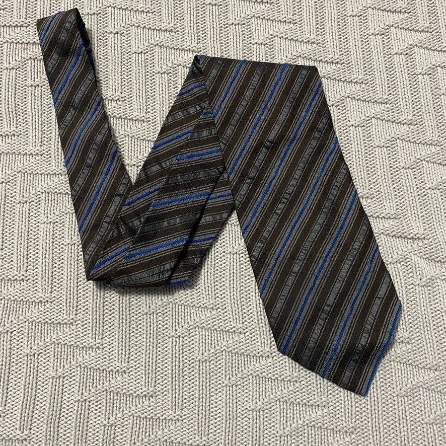 Hugo Boss Hugo Boss brown striped silk tie. Size ONE SIZE - 1 Thumbnail