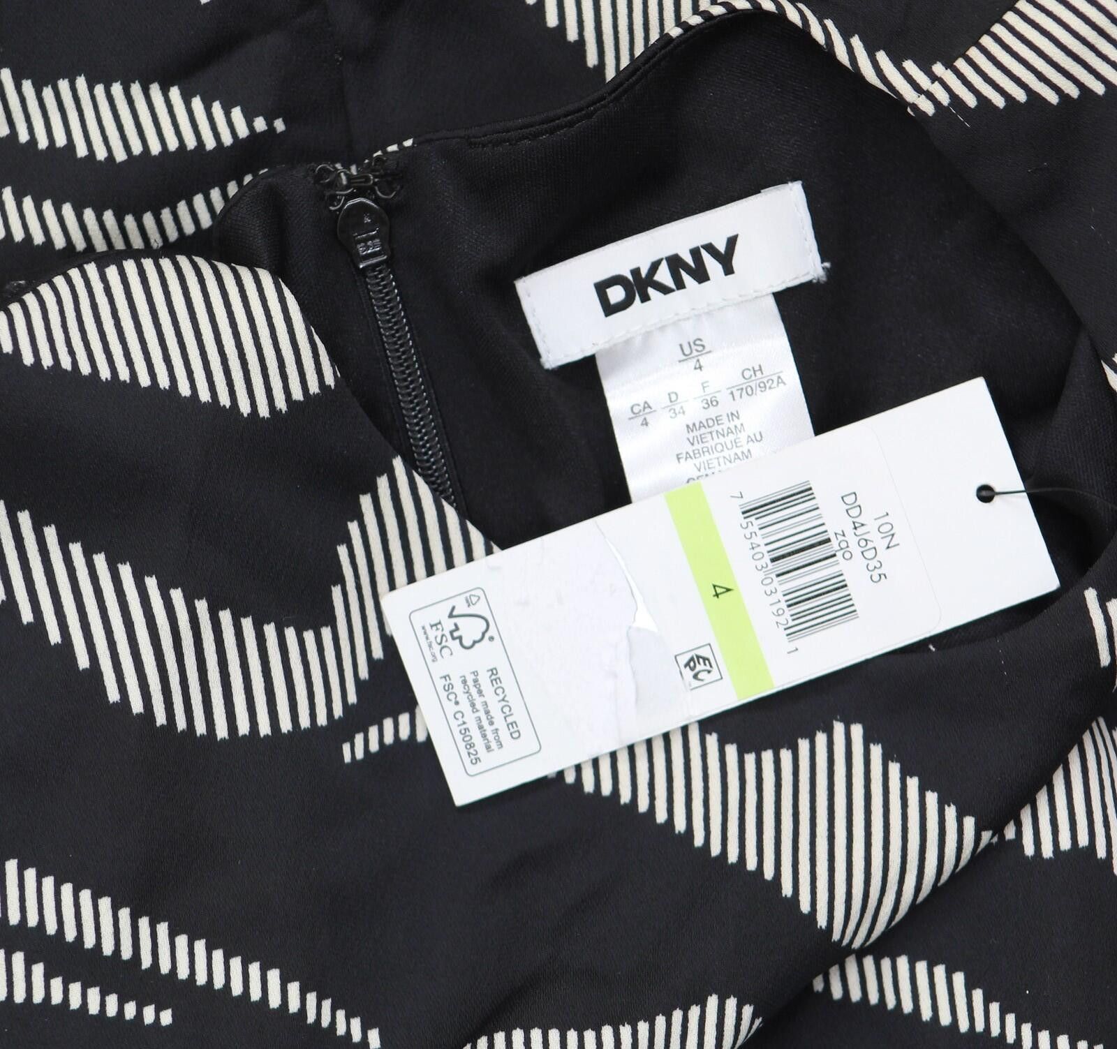 DKNY Nwt Dkny Womens Side Knot Mini Dress Black / Parchment 4 Size S / US 4 / IT 40 - 3 Thumbnail