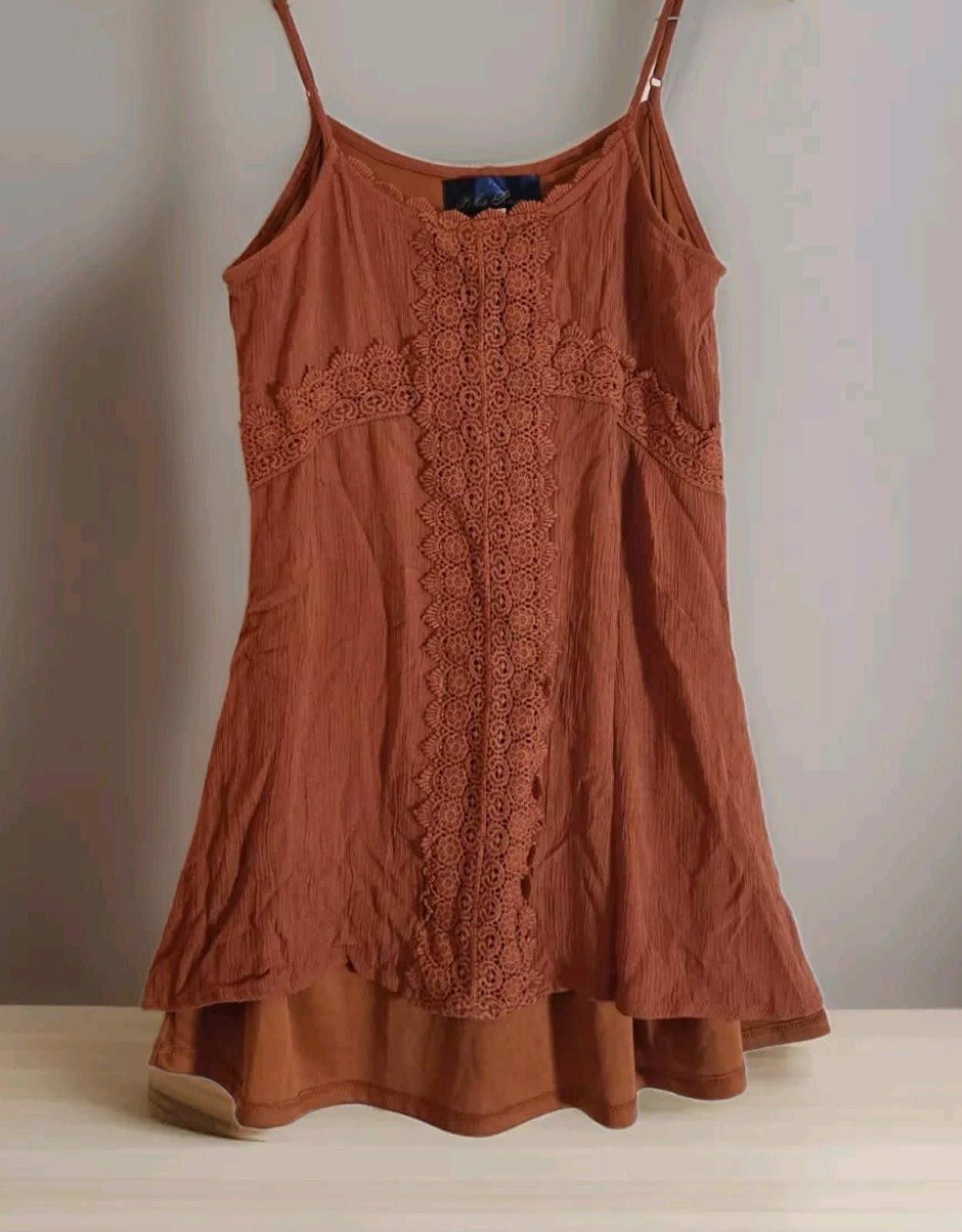 Other Blue Rain Tank Top Blouse Womens Size XS Burnt Orange Knit L Size XS / US 0-2 / IT 36-38 - 1 Thumbnail