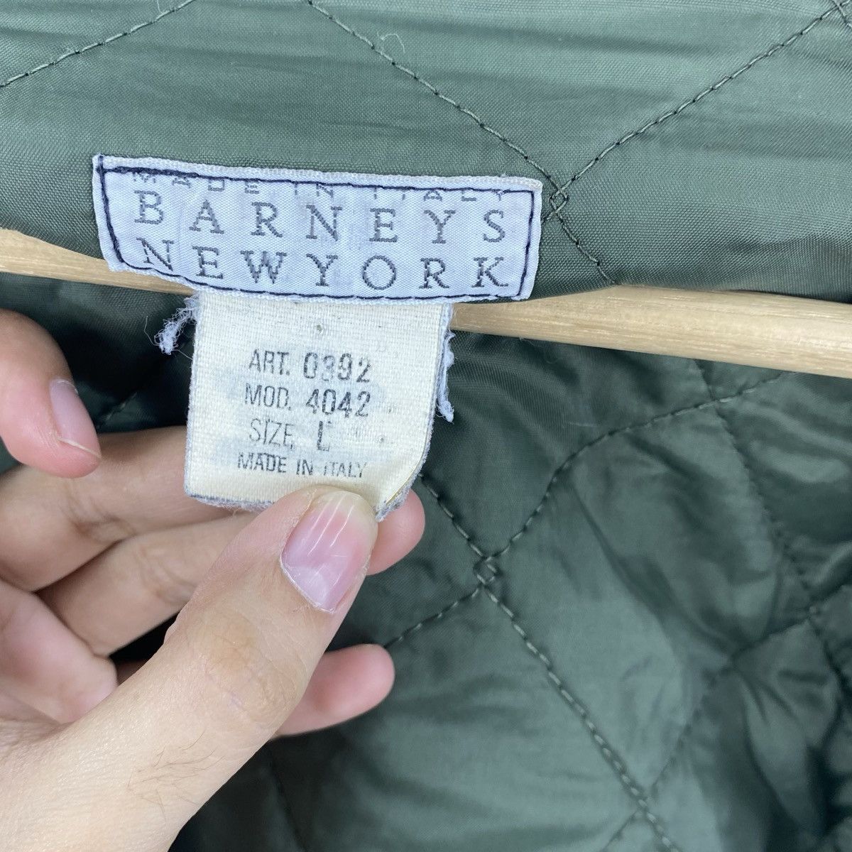Vintage Vintage BARNEY’S NEW YORK Quilted Work Jacket Snap Button Size US L / EU 52-54 / 3 - 9 Thumbnail