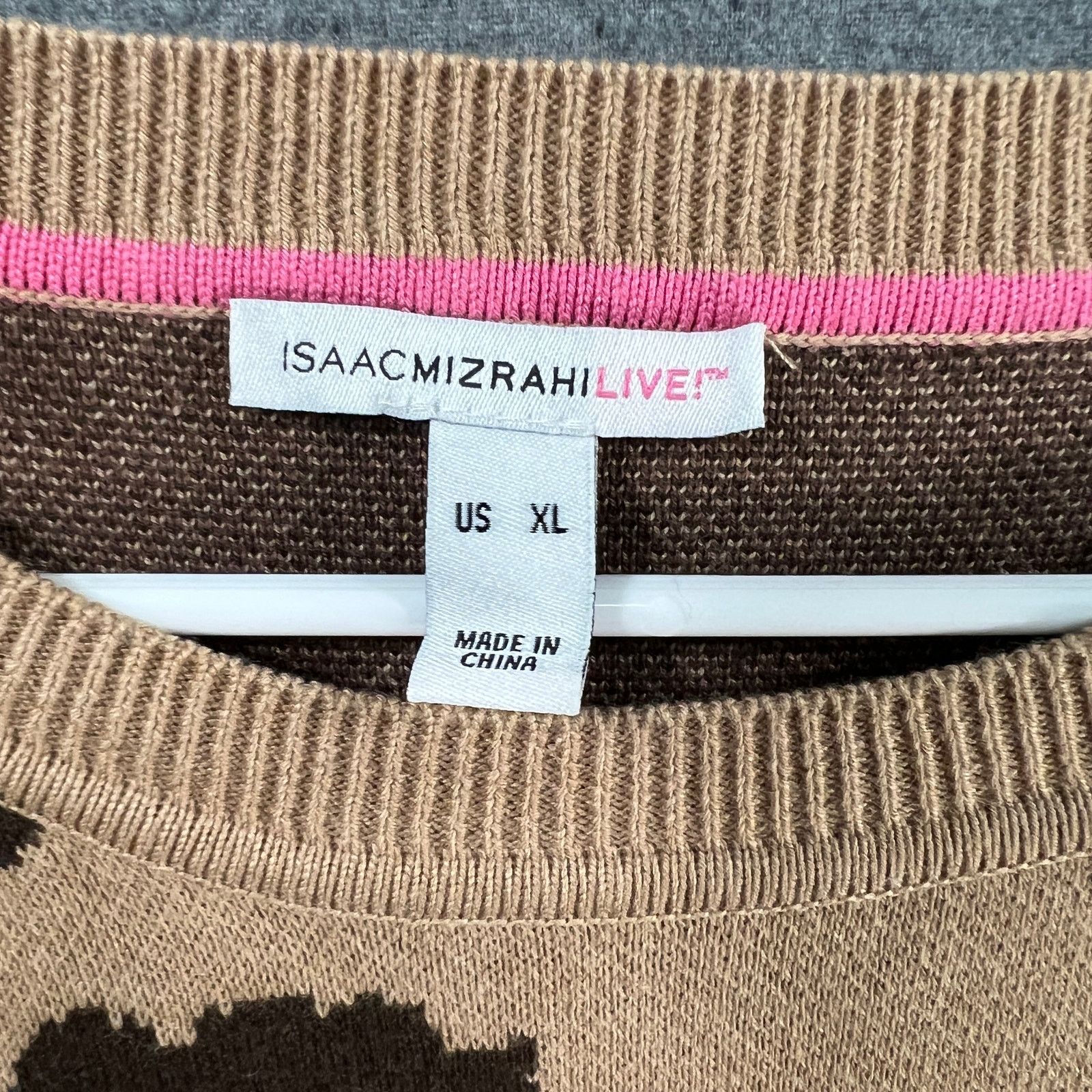 Isaac Mizrahi Isaac Mizrahi Live! Regular Jacquard Sweater Dress Leopard Size XL / US 12-14 / IT 48-50 - 3 Thumbnail