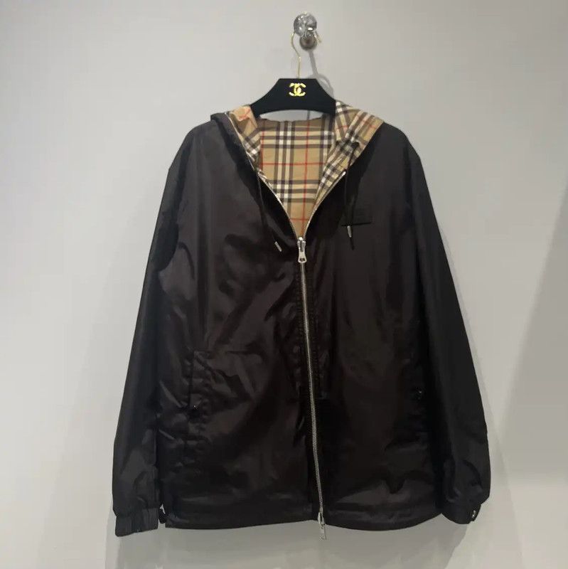 Burberry Burberry Men's Black Nylon Logo Check Jacket Size US S / EU 44-46 / 1 - 1 Thumbnail