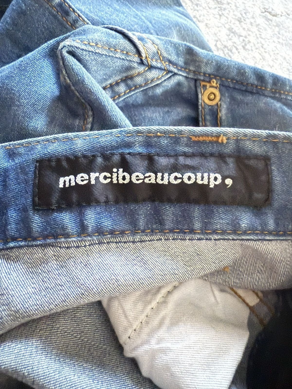 Lee × mercibeaucoup Issey Miyake Mercibeaucop Drop Crotch Multi Paneled Jeans Size US 28 / EU 44 - 20 Thumbnail