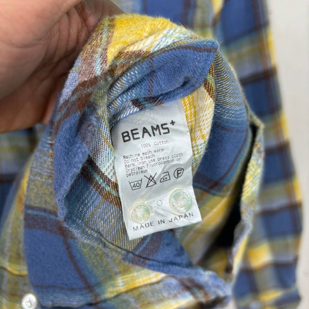 Beams Japan Beams Plus Japanese Plaid Flannel Shirt Blue Yellow Size 3 Size M / US 6-8 / IT 42-44 - 5 Thumbnail