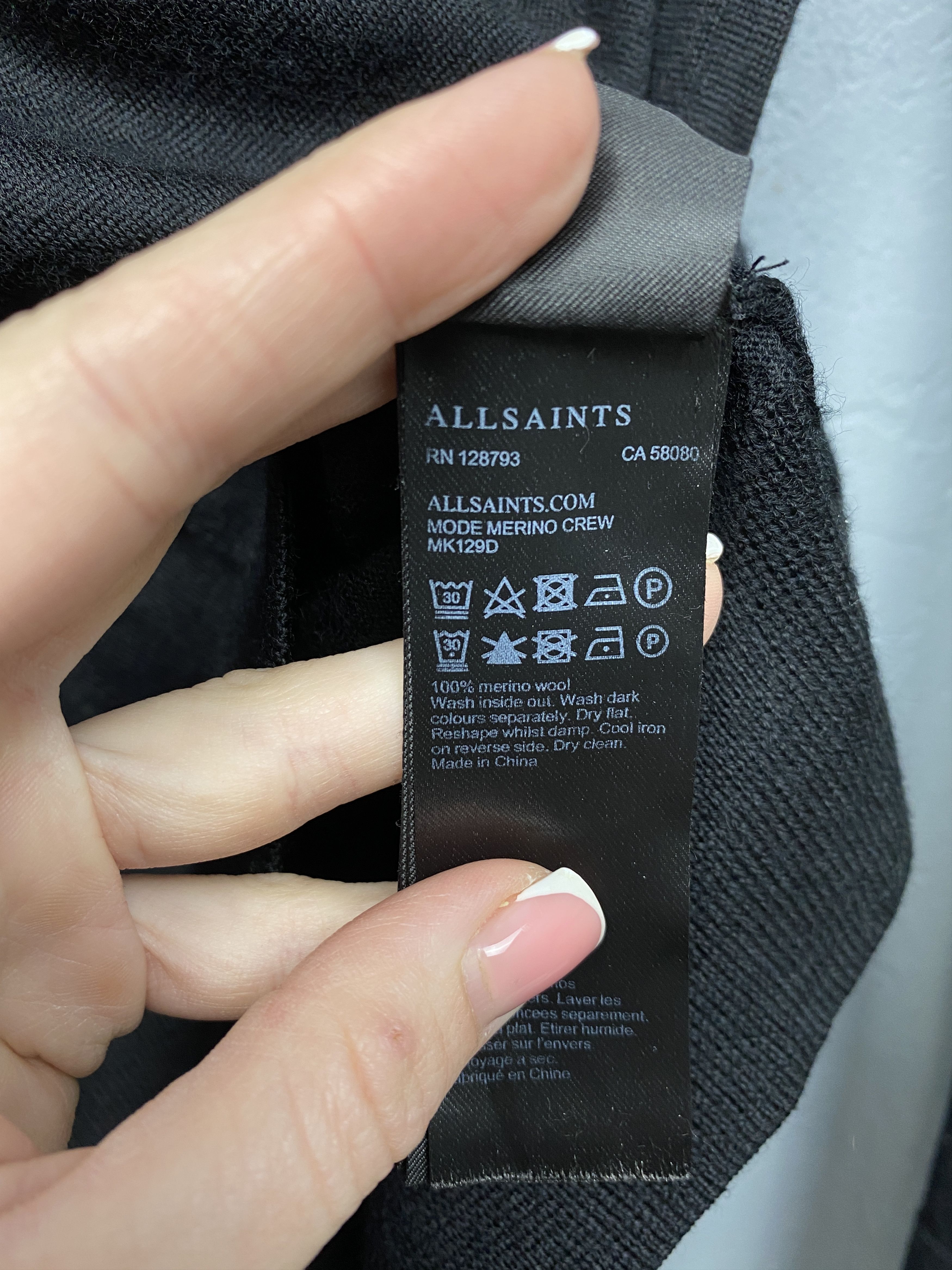 Allsaints AllSaints Mens Mode Merino Crew Neck Wool Knit Sweater Size US M / EU 48-50 / 2 - 5 Thumbnail