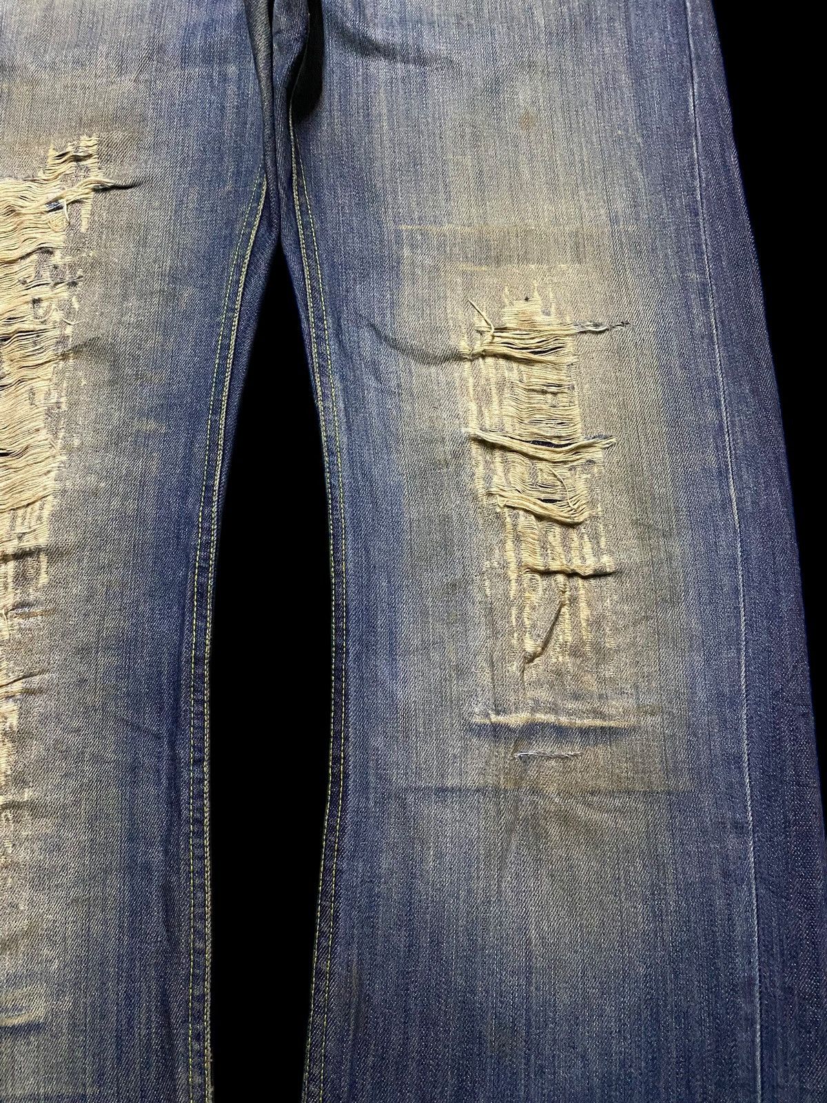 Kapital Dondup Distressed Wide Leg Jeans Vintage Washed Denim Size US 34 / EU 50 - 8 Thumbnail