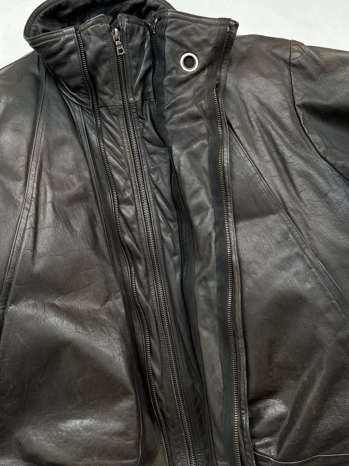 Marithe + Francois Girbaud 🔥1980s Marithe Francois Girbaud Leather Down Aviation Bomber Size US XL / EU 56 / 4 - 13 Thumbnail