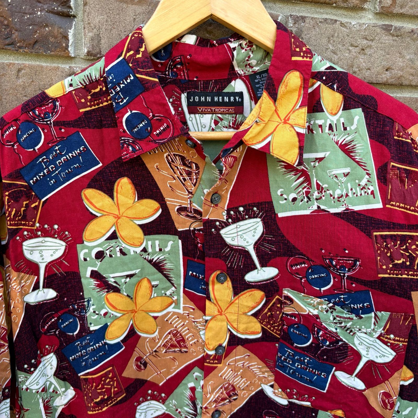 John Henry Crazy Vintage Rare John Henry Tropical Floral Shirt Size US XL / EU 56 / 4 - 2 Thumbnail