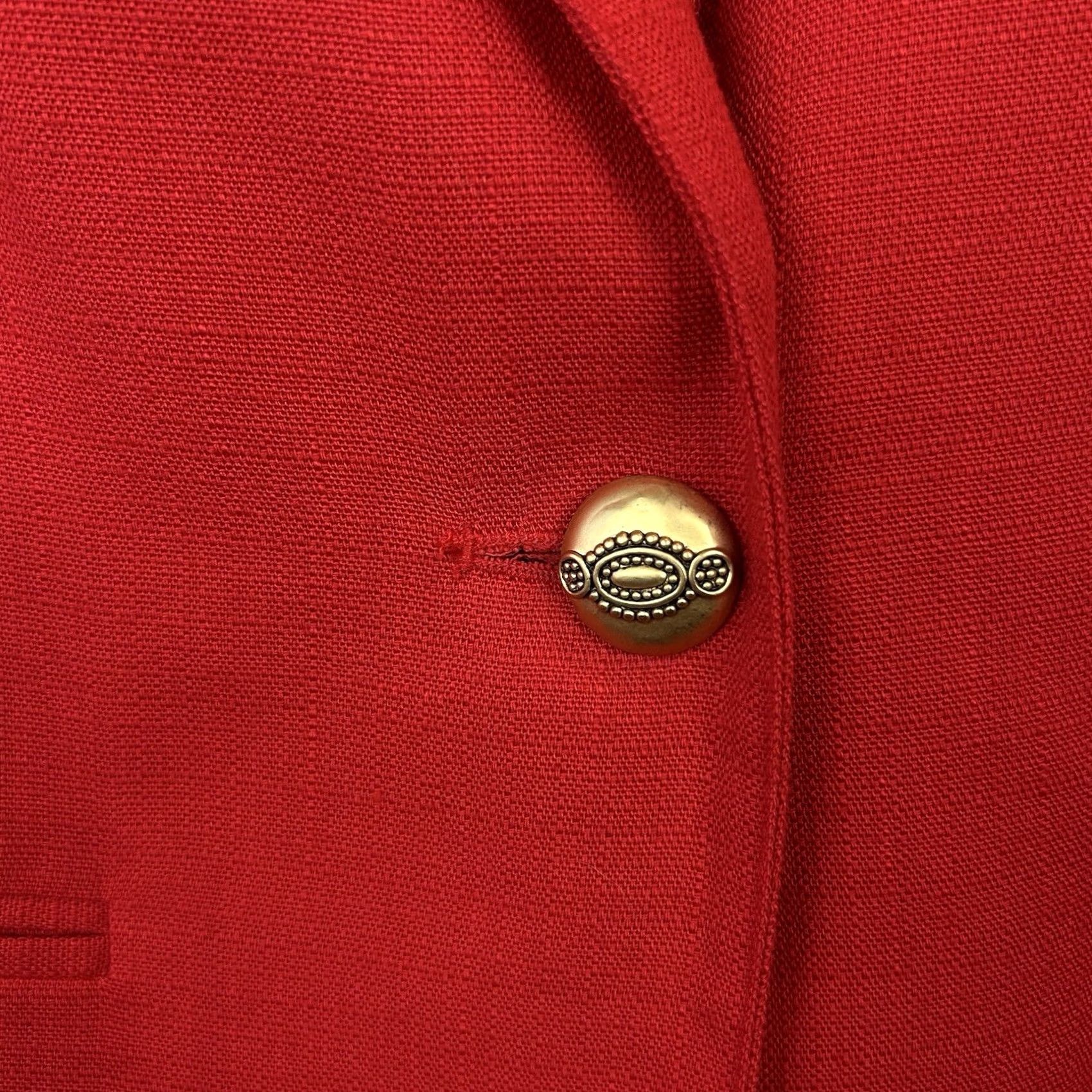 Vintage VINTAGE Red 1 Button Blazer Jacket Womens 16 Retro Holiday Office Career Size XXL / US 16-18 / IT 52-54 - 4 Thumbnail