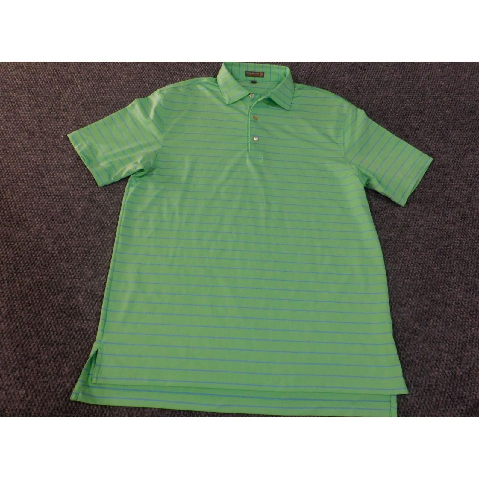 Peter Millar Peter Millar Polo Summer Comfort Green Striped Golf Knit Short Sleeve Mens L Classic Regular Size US L / EU 52-54 / 3 - 2 Thumbnail