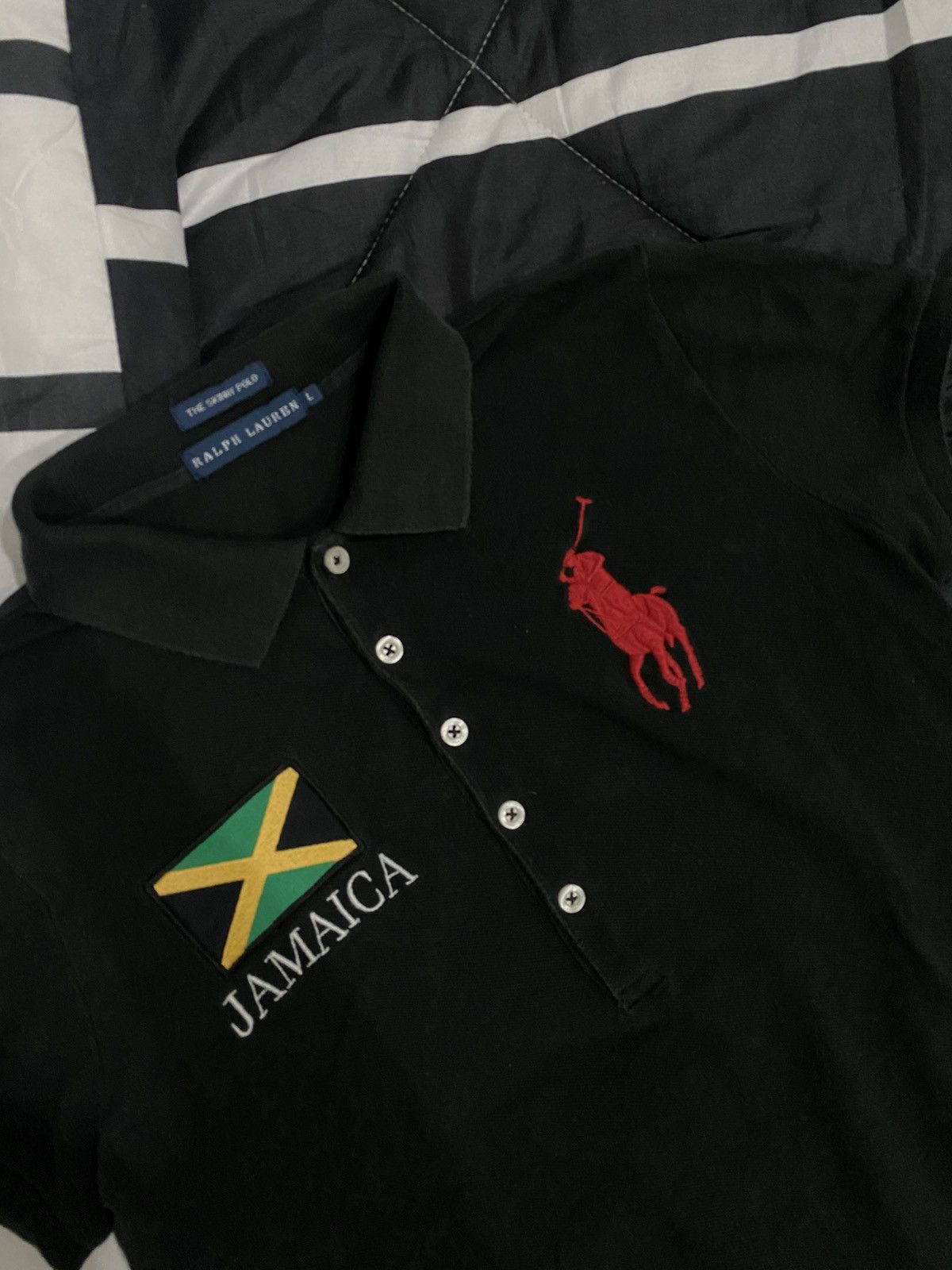 Polo Ralph Lauren × Vintage Vintage Polo Ralph Lauren Jamaica Skinny Polo Size L / US 10 / IT 46 - 2 Thumbnail