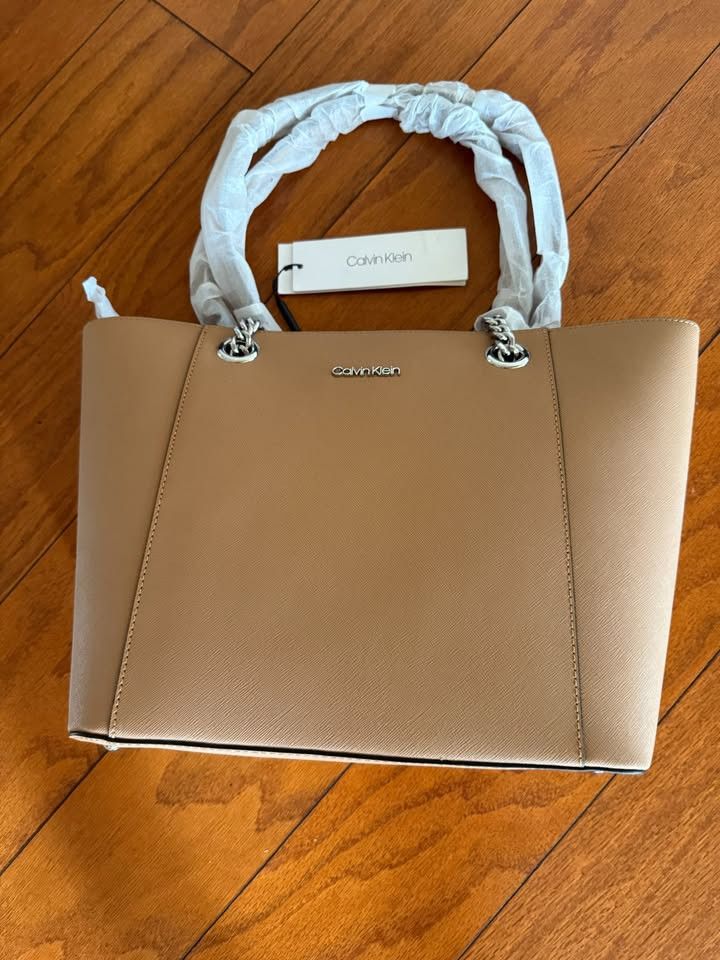 Leather Handbags Calvin Klein Hayden Saffiano Leather Large Tote