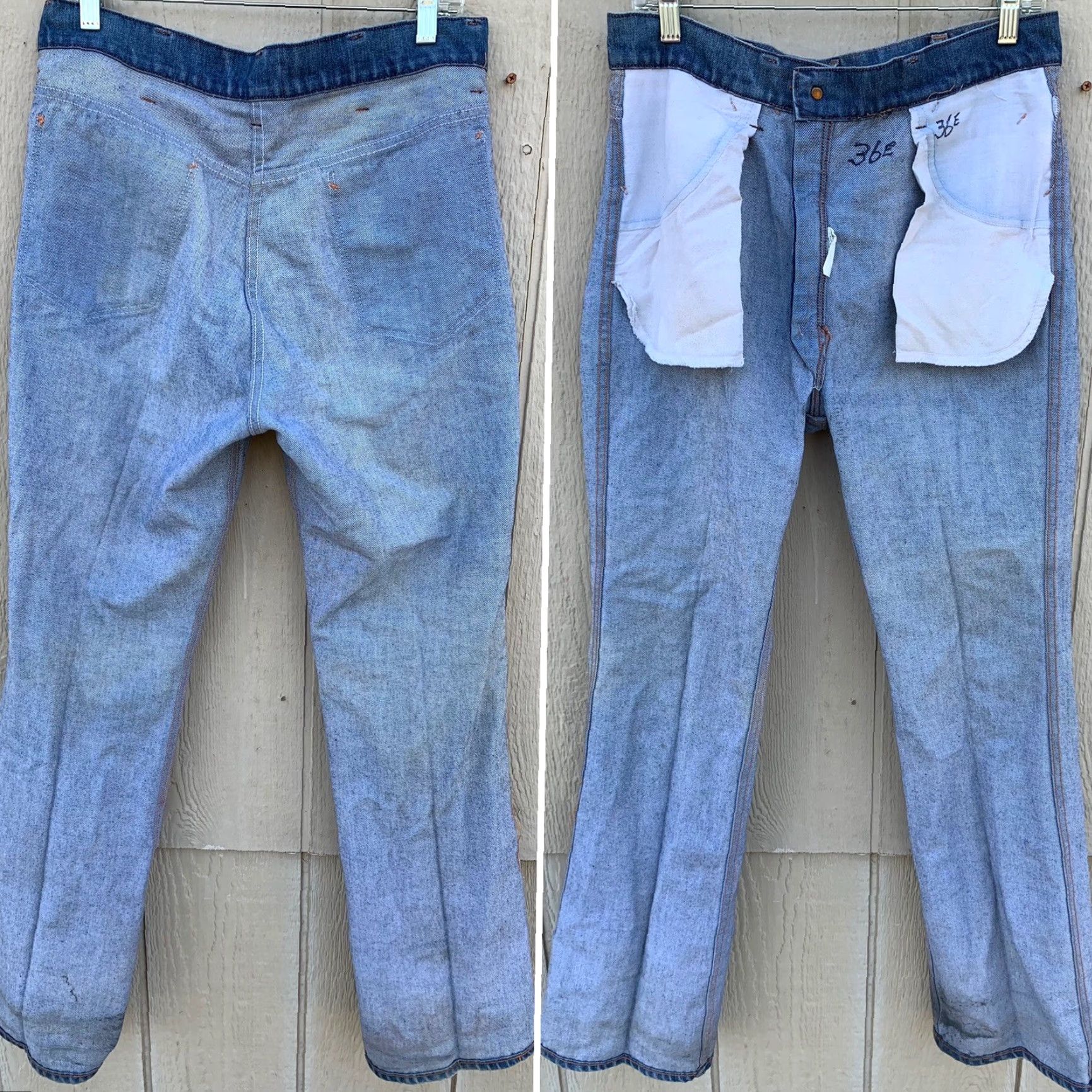Bell VINTAGE Big Yank Jeans flare bell bottom bells 33.5 in waist 33.5 in inseam blue denim 1970s Womens Mens? Size US 32 / EU 48 - 7 Thumbnail