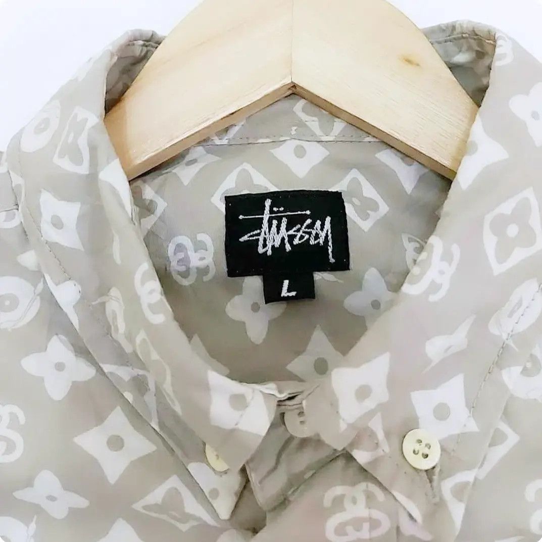 Stussy × Vintage Vintage 90's Stussy LV Monogram Button Shirt Size US XL / EU 56 / 4 - 3 Thumbnail