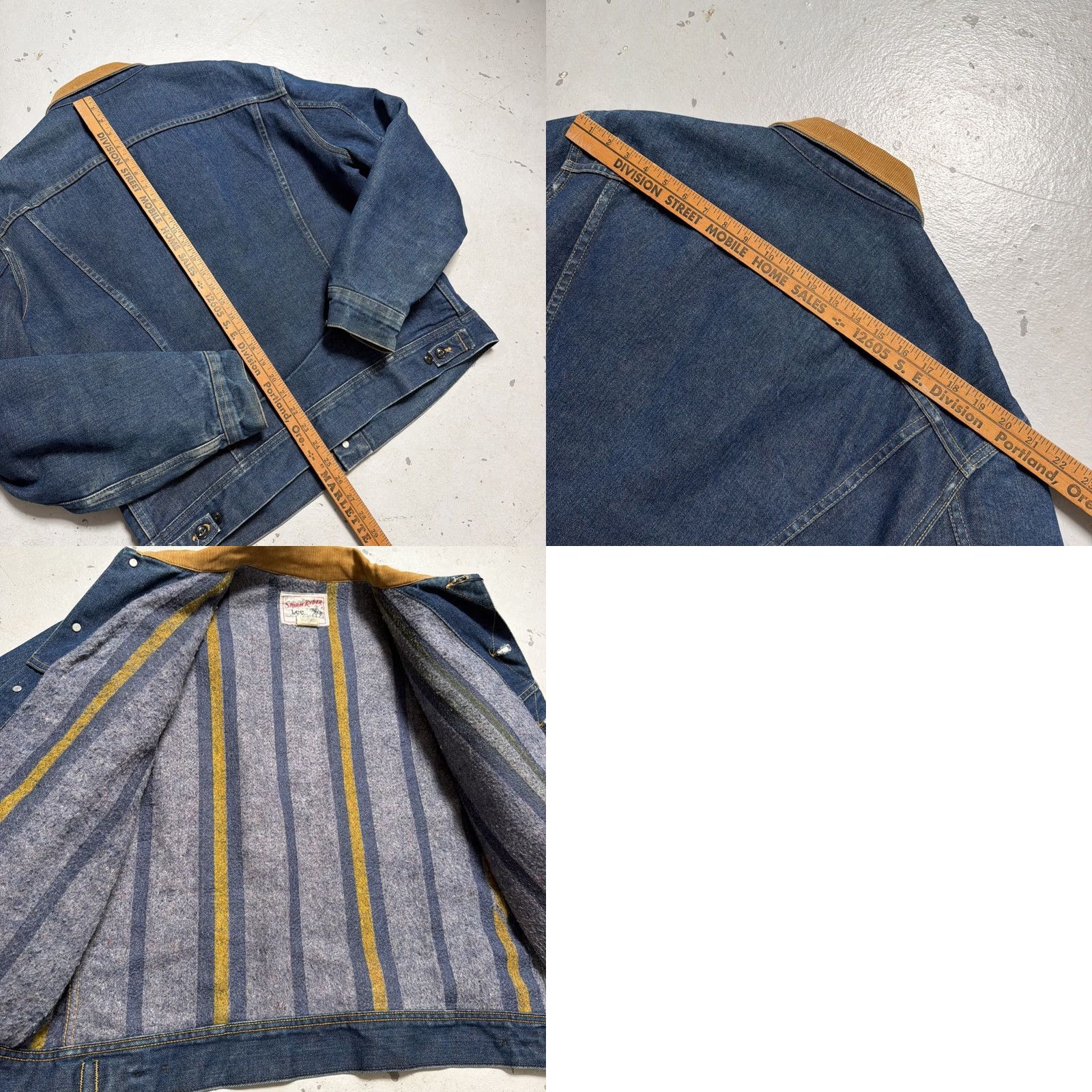 Lee VINTAGE Lee Storm Rider Jacket Denim Trucker Lined USA 46L Men Blue Leather? Size US S / EU 44-46 / 1 - 8 Thumbnail