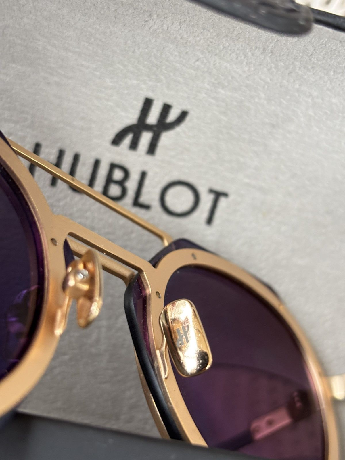 Hublot Hublot Tech Shield Sunglasses H006 Gold/Bue Pristine CASE Size ONE SIZE - 5 Thumbnail