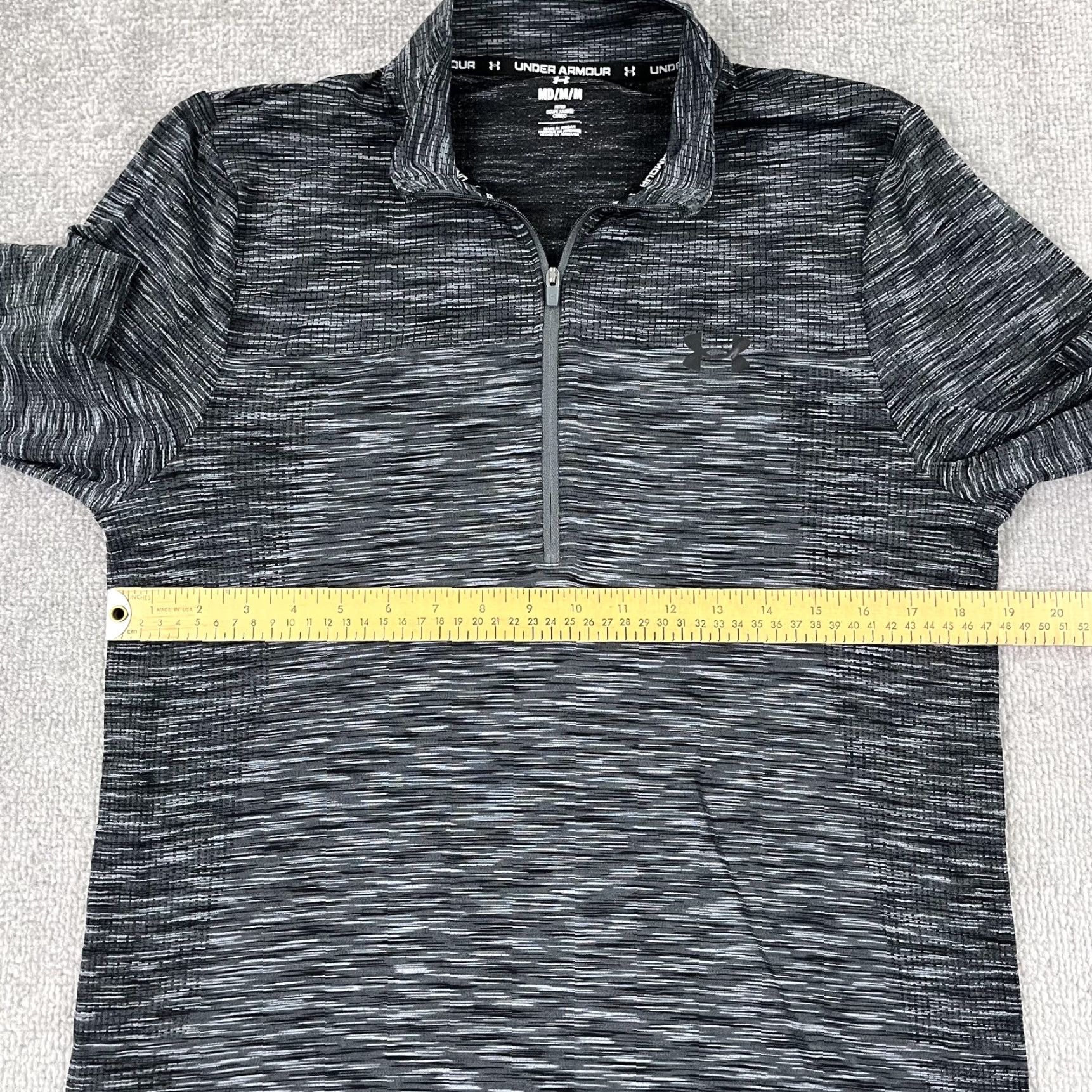 Under Armour UNDER ARMOUR Pullover Mens Medium Fitted Heather Gray Golf Performance Stretch Size US M / EU 48-50 / 2 - 5 Thumbnail