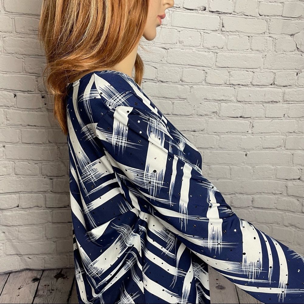 Other New Kate Lilly Designs Blue White 3/4 Sleeve Top Size M Size M / US 6-8 / IT 42-44 - 3 Thumbnail