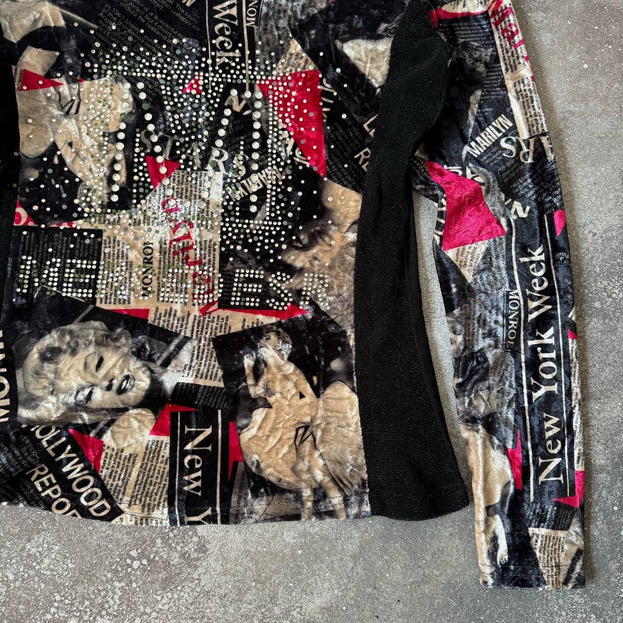 20471120 Y2K Marilyn Monroe Mesh Long Sleeve Top (JPG Gaultier style) Size M / US 6-8 / IT 42-44 - 5 Thumbnail