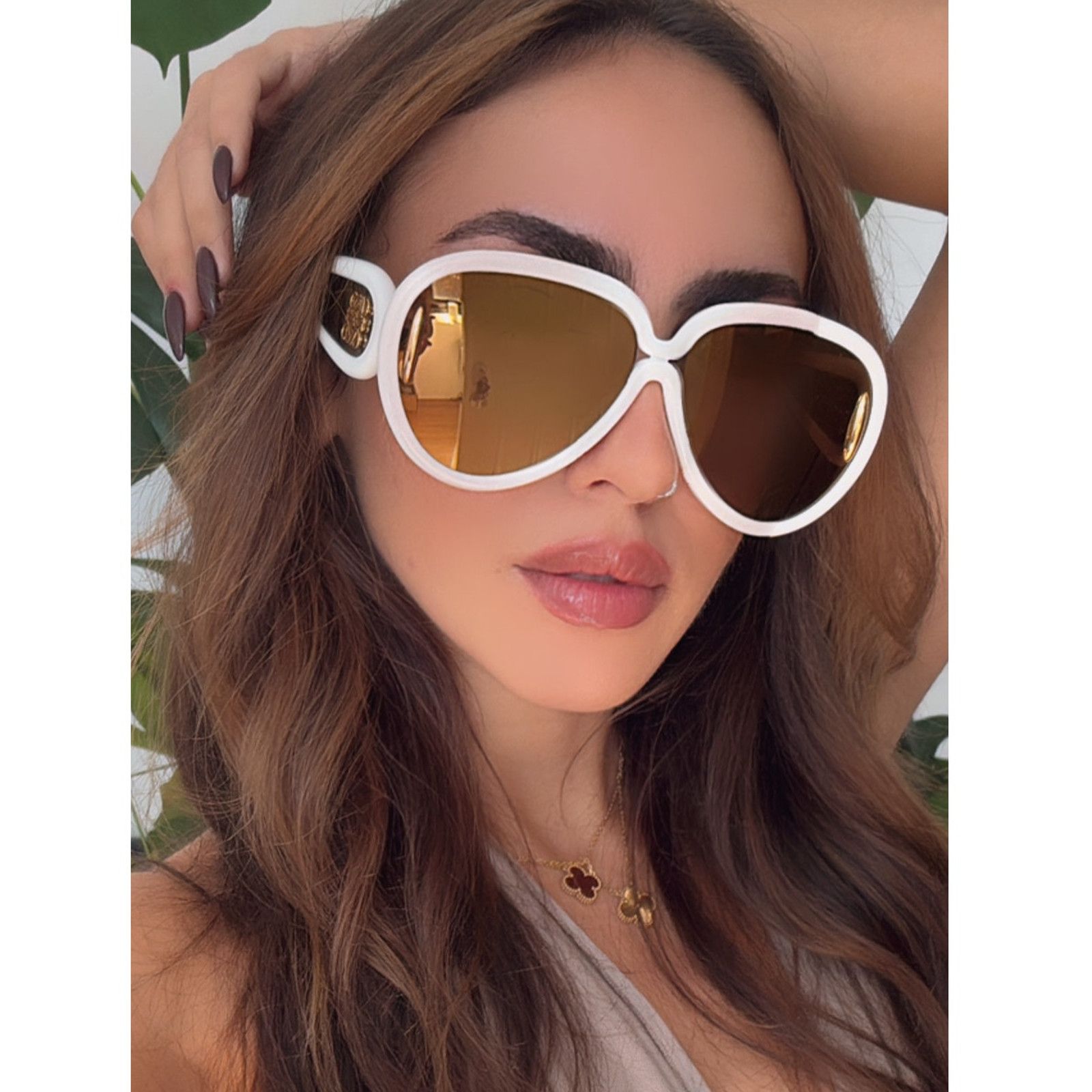 Loewe NEW Loewe LW40164U Mask Wrap Sunglasses in Gold Brown 