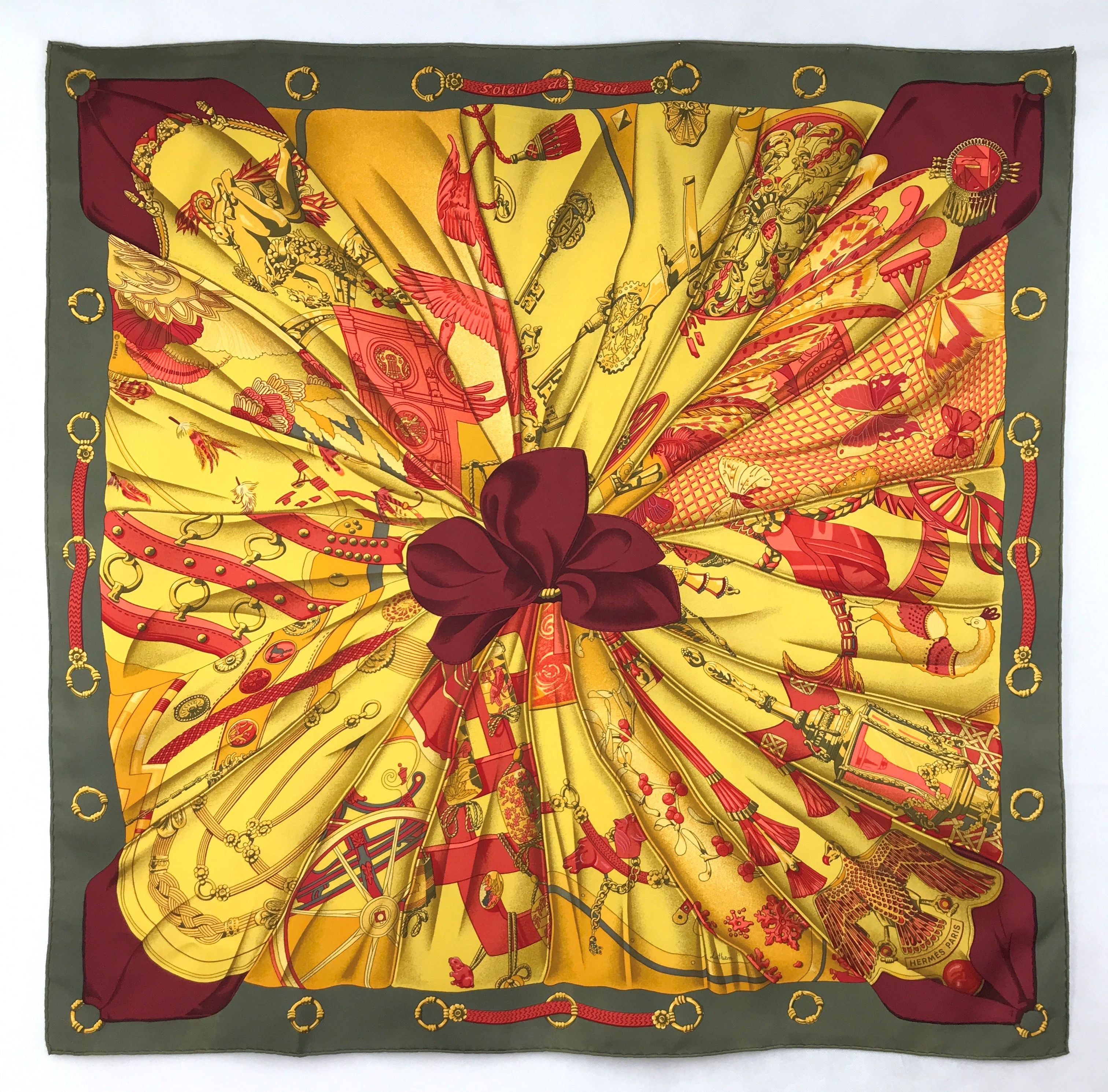 Hermes Scarf SOLEIL DE SOIE 90cm Silk Carre Foulard