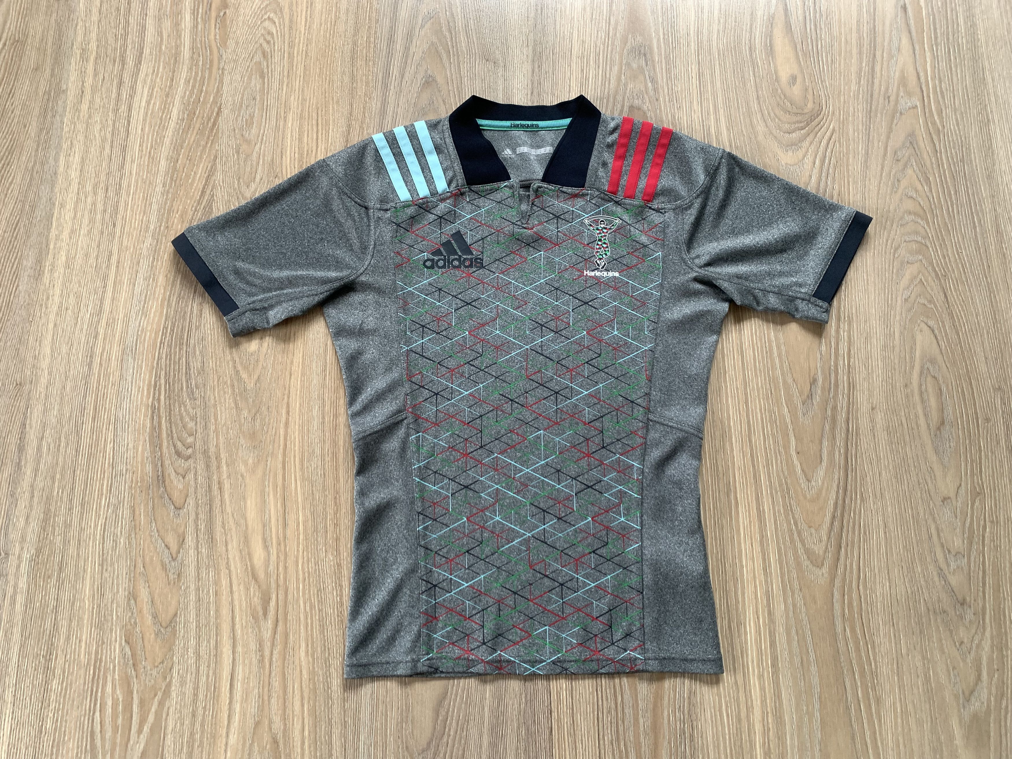 Adidas Adidas x Harlequins Rugby Jersey Grey Geometric Shirt Size US S / EU 44-46 / 1 - 1 Thumbnail