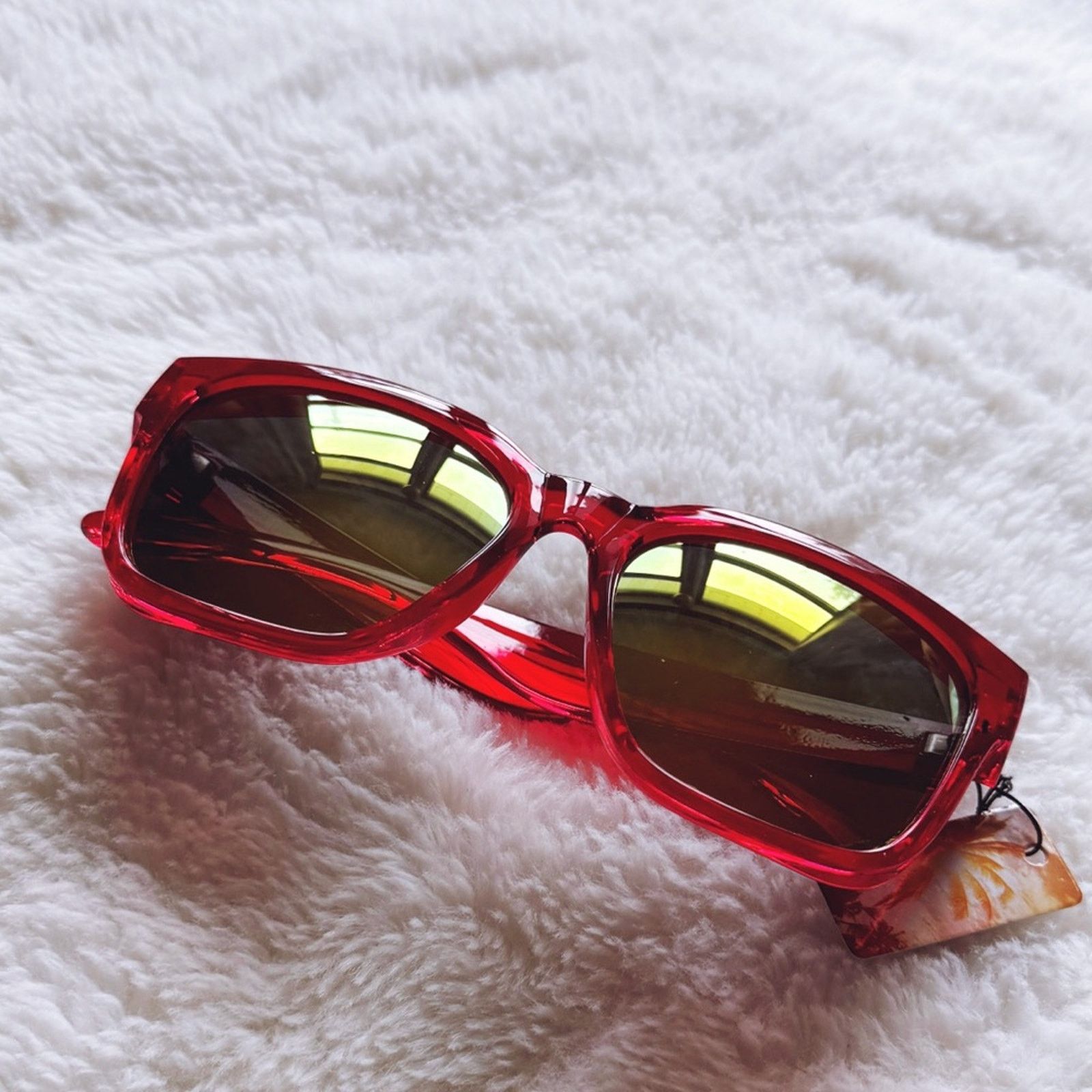Other Cedric Bright Red Mirrored Sunglasses Size ONE SIZE - 3 Thumbnail