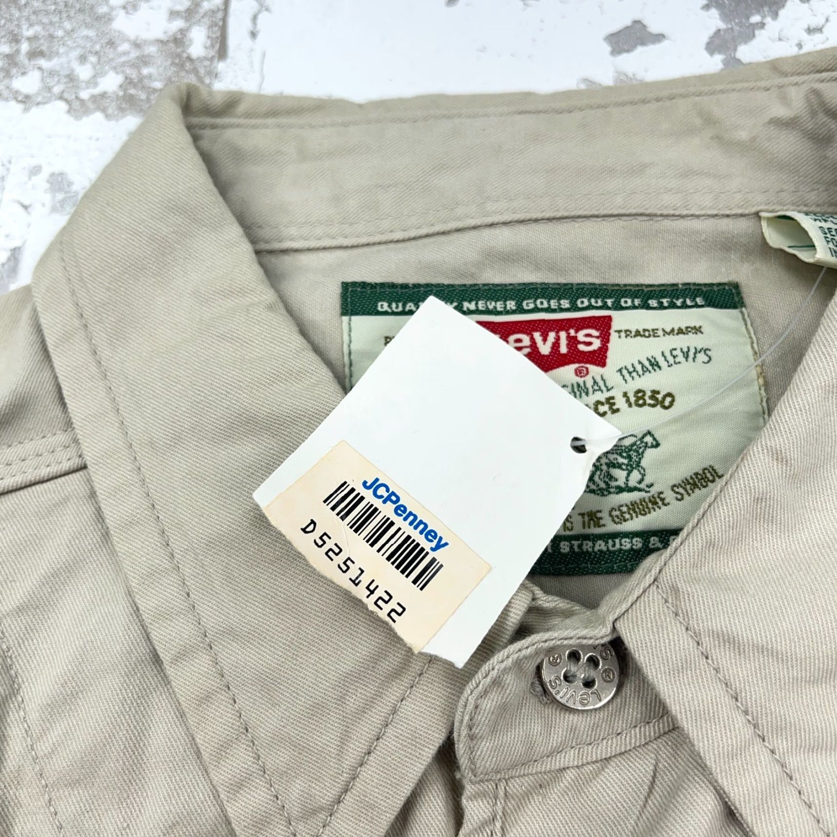 Levi's VINTAGE Levi's Shirt Men M Tan Beige Denim Button-Up Western Cowboy | Levi's Shirt Men M Tan Beige Denim Button-Up Western Cowboy Size US M / EU 48-50 / 2 - 5 Thumbnail