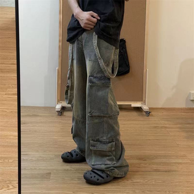 Japanese Brand × Jean Vintage washed multi-pocket rare wide leg jeans Size US 34 / EU 50 - 5 Thumbnail